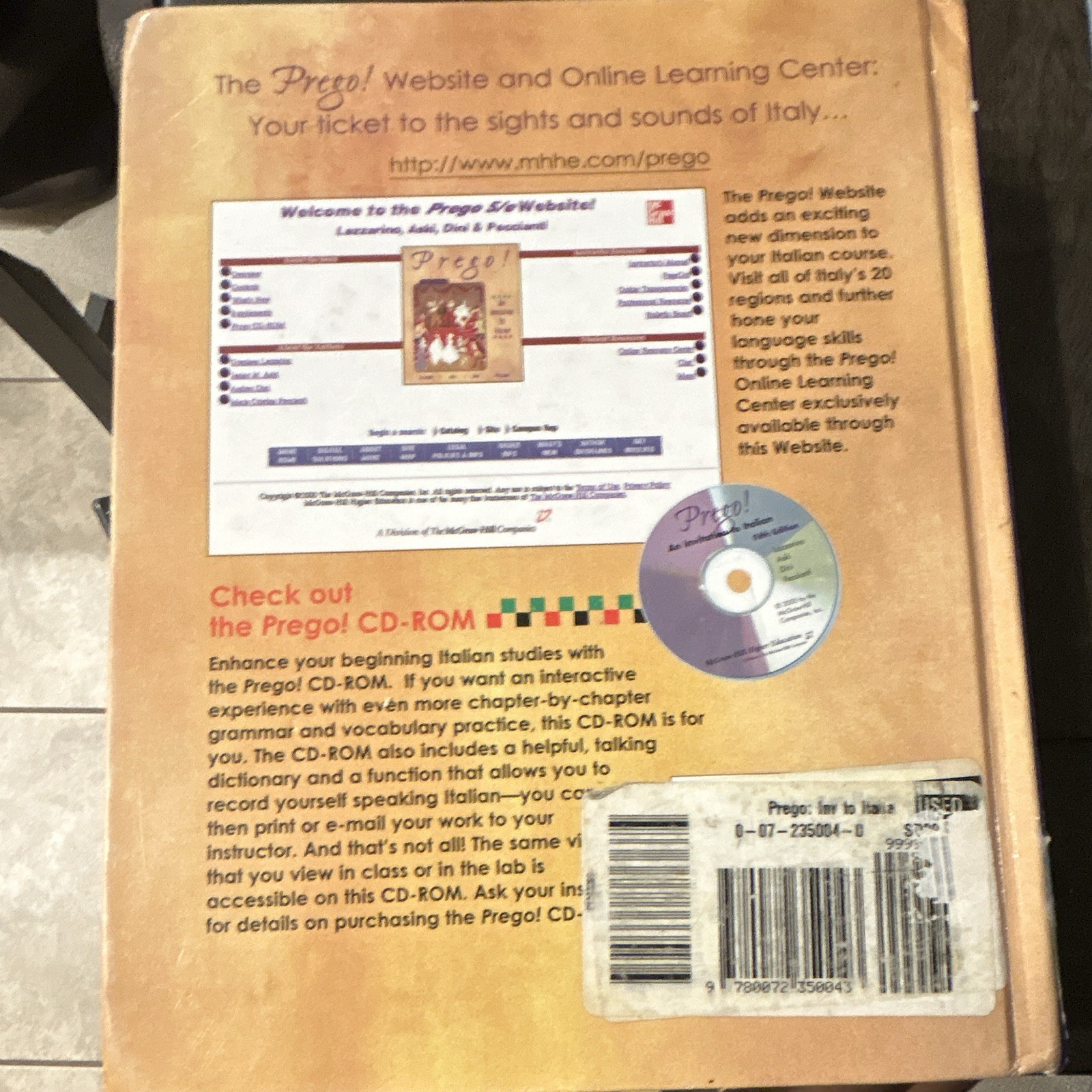 Prego! An Invitation to Italian 5th Ed Book Pre-Owned