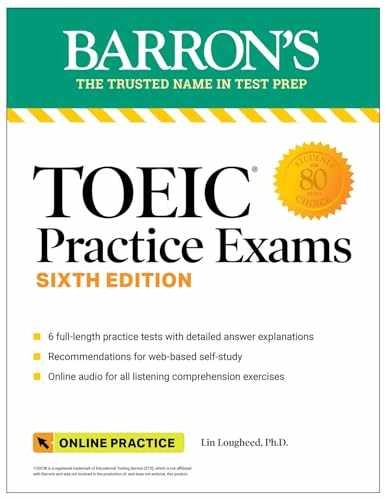 TOEIC Practice Exams: 6 Practice – Paperback, by Lougheed Ph.D. Lin – Very Good