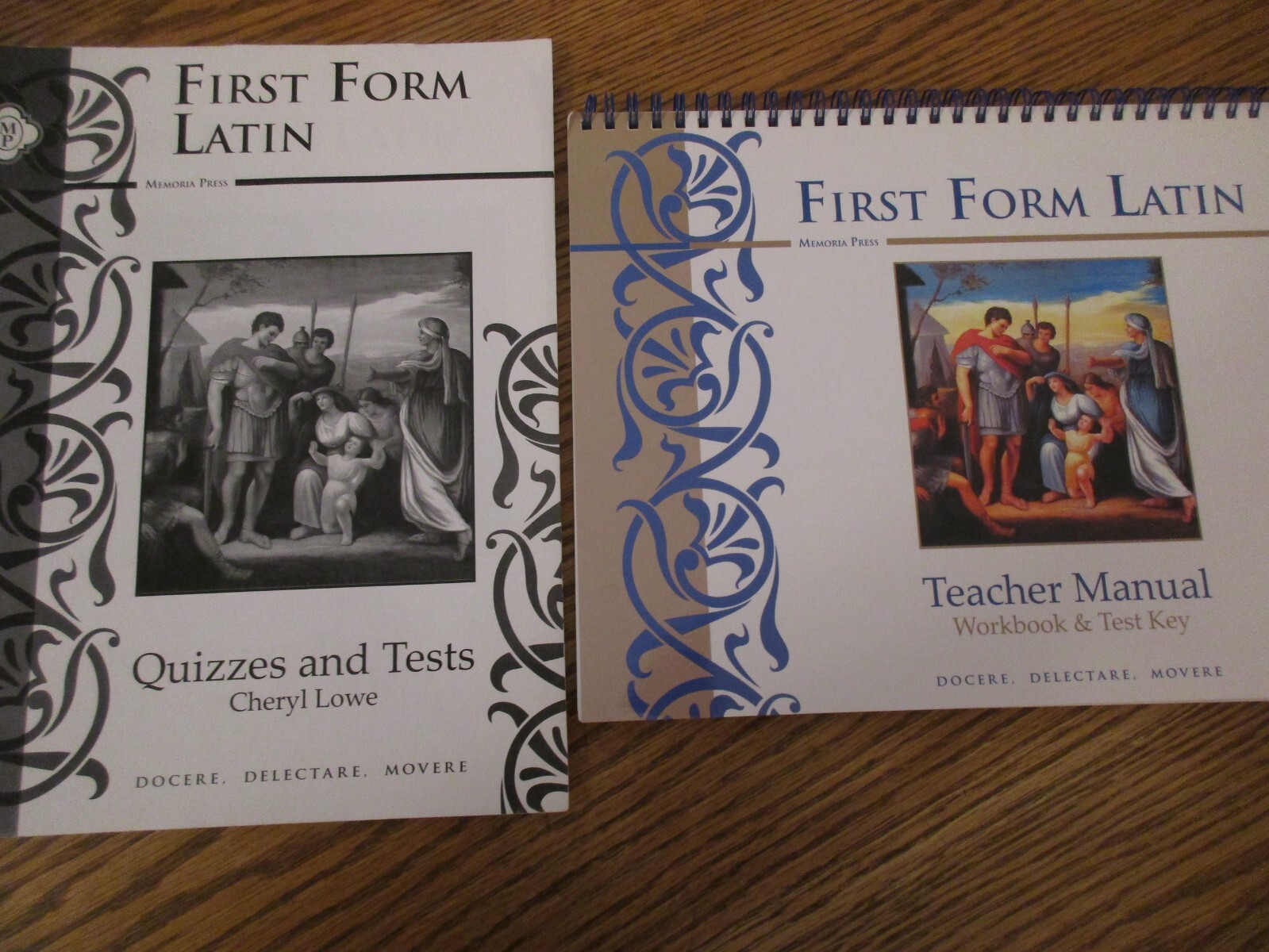 First Form Latin set (student/teacher manual/quizzes/workbook key)
