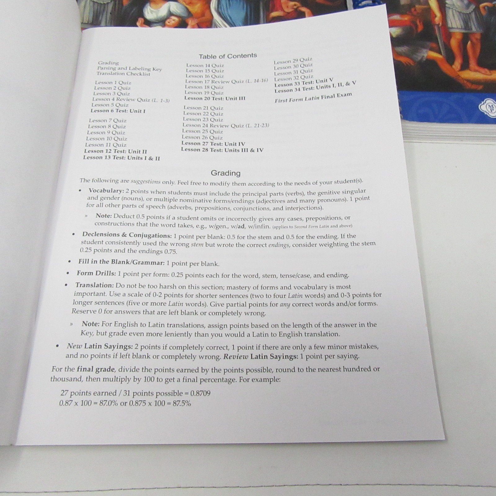 Memoria Press First Form Latin Second Edition Student Workbook Tests Teacher Key