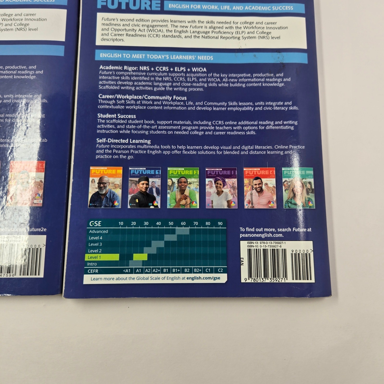 Pearson Future 1 Second Edition Student Book and Workbook ESL ELL 2 Book Set