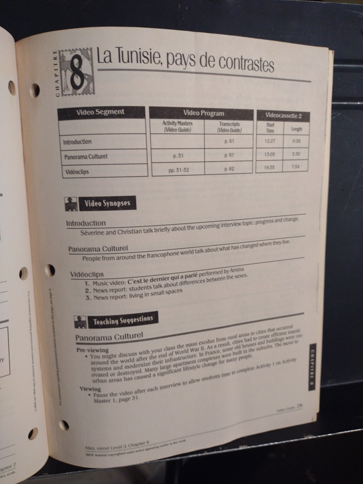 Allez, Viens! Holt French Level 3 Teacher’s Ed. + Text Bk + Chapter Teach 1-3 +!