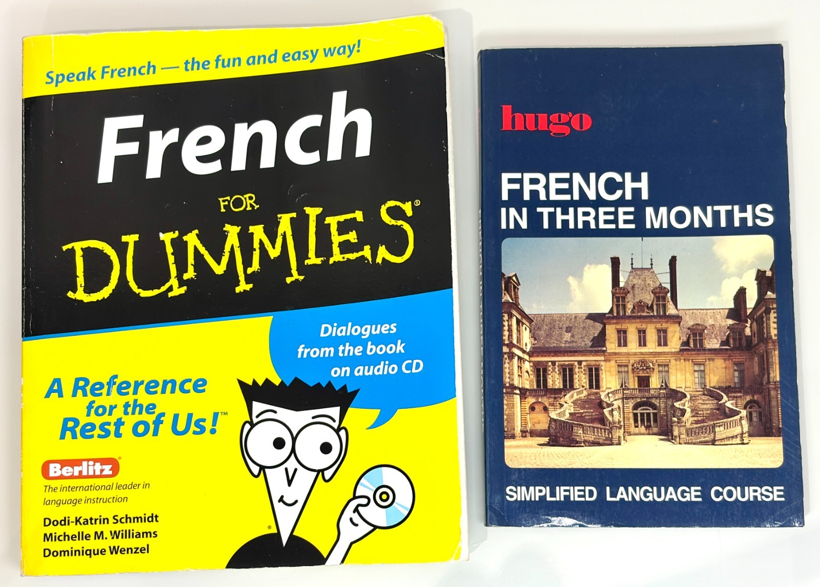 French for Dummies 2000 Wiley & French in three months 1993 Hugo