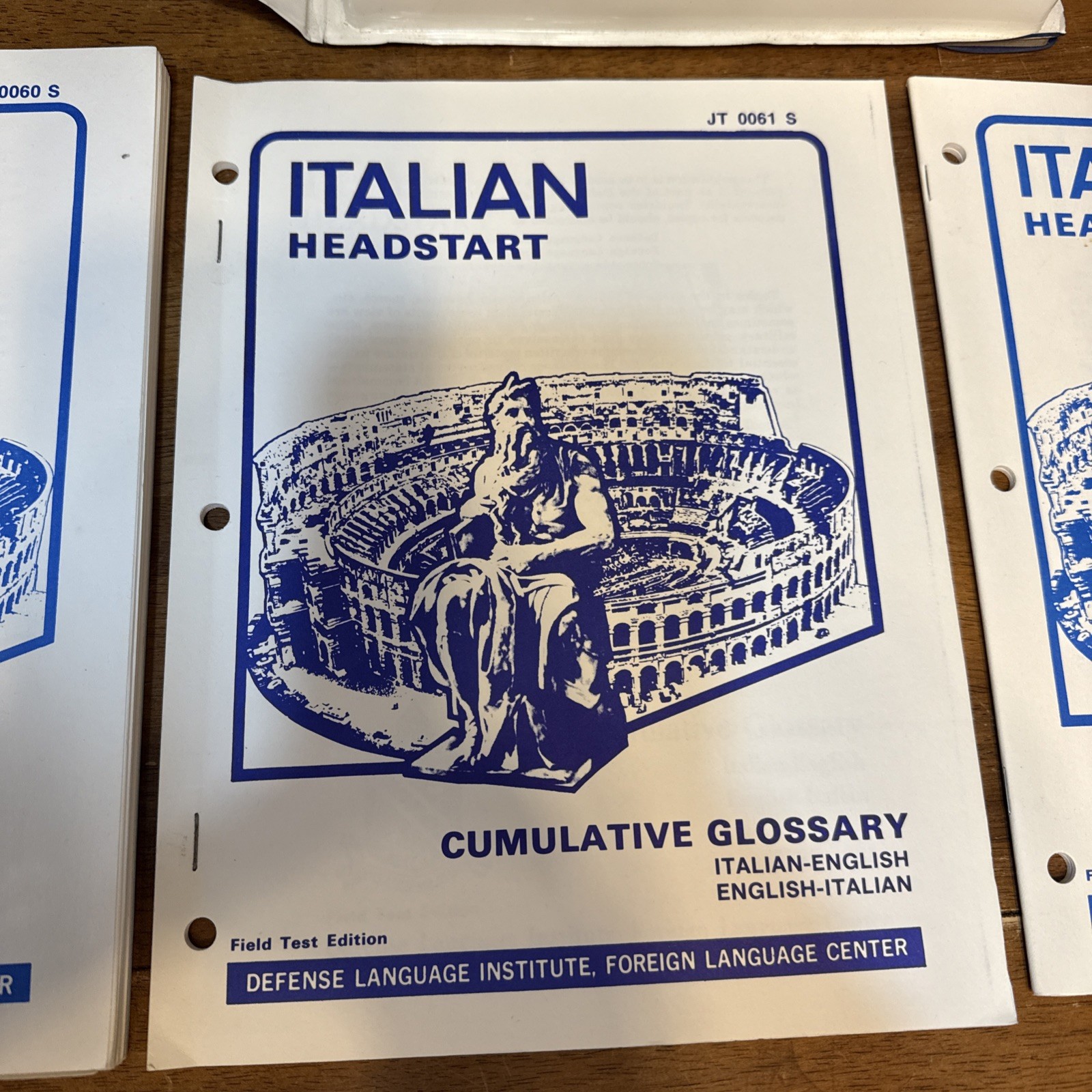 Italian Headstart Defense Language Foreign Audio Cassettes Field Test Edition