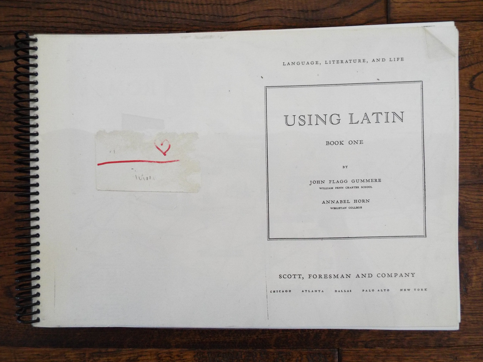 Using Latin Book 1 by John Flagg Gummere Spiral Bound Paperback