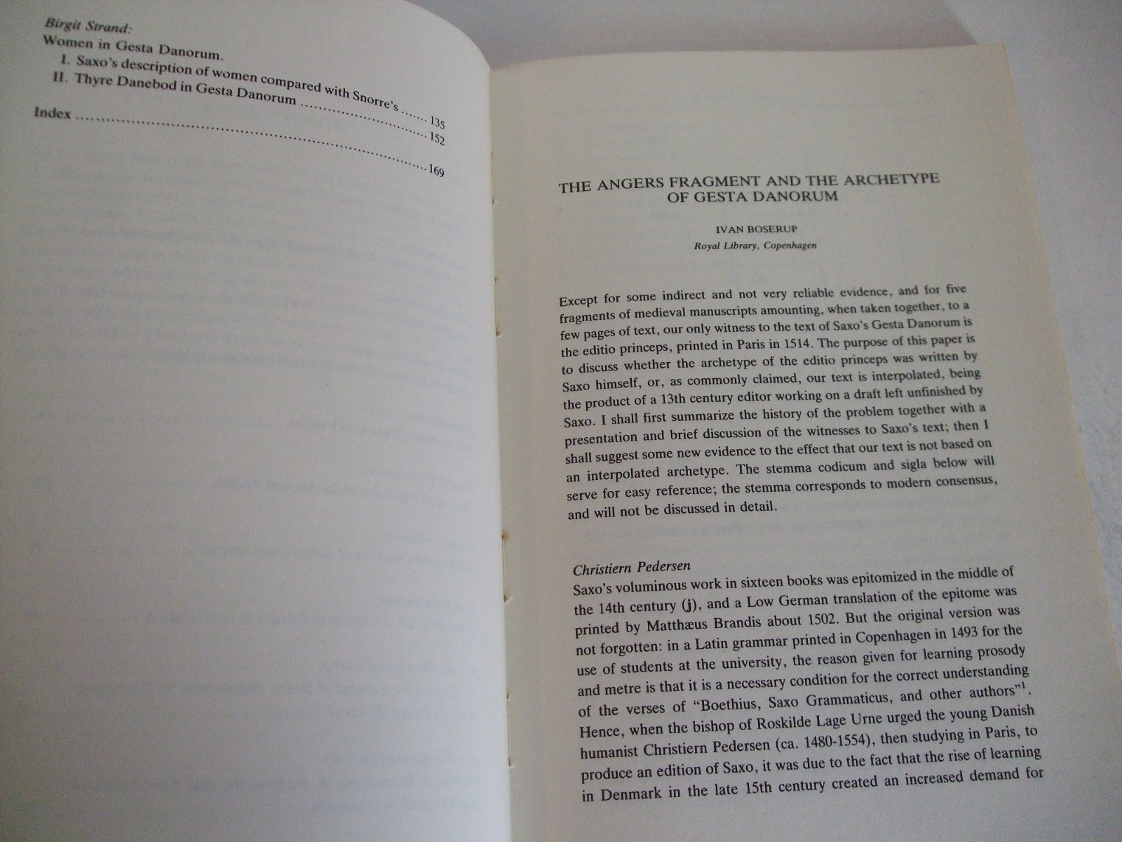 Saxo Grammaticus: A Medieval Author between Norse and Latin Culture. 1981