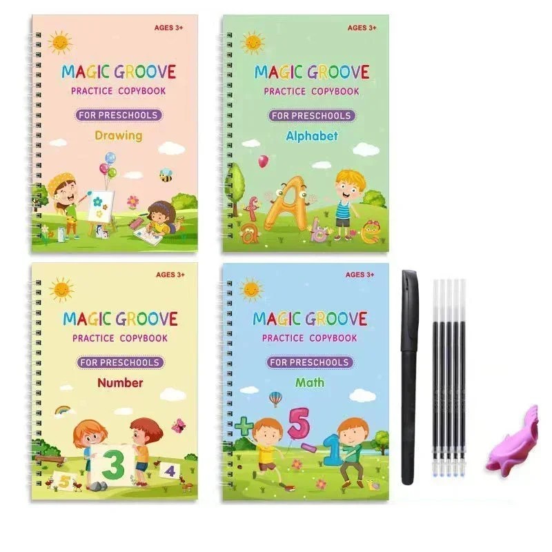 Magic Practice Copybook Groove Reusable English Writing Book For Children