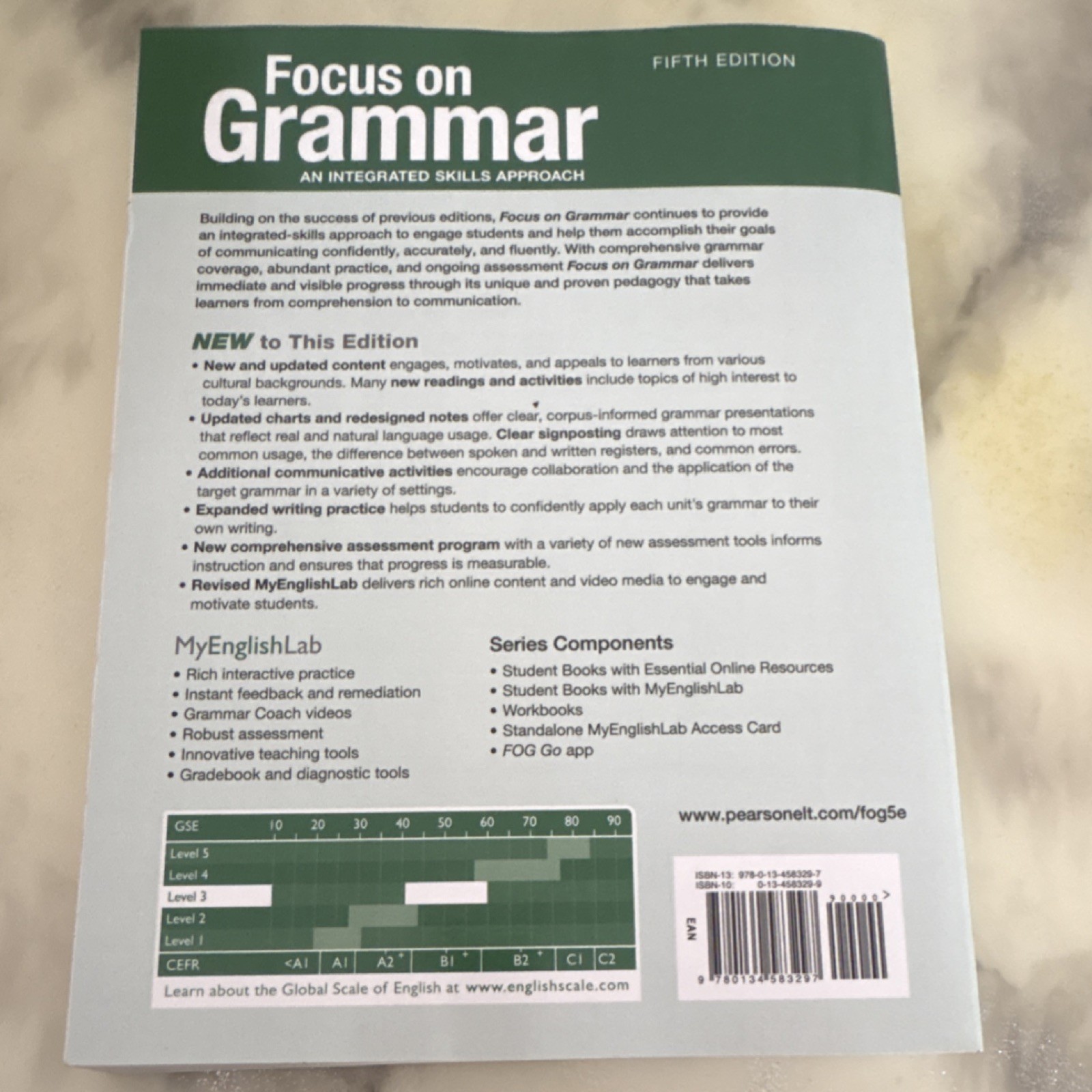 Pearson Focus on Grammar 3, 5th Ed B1 Intermediate English Grammar Book 2017