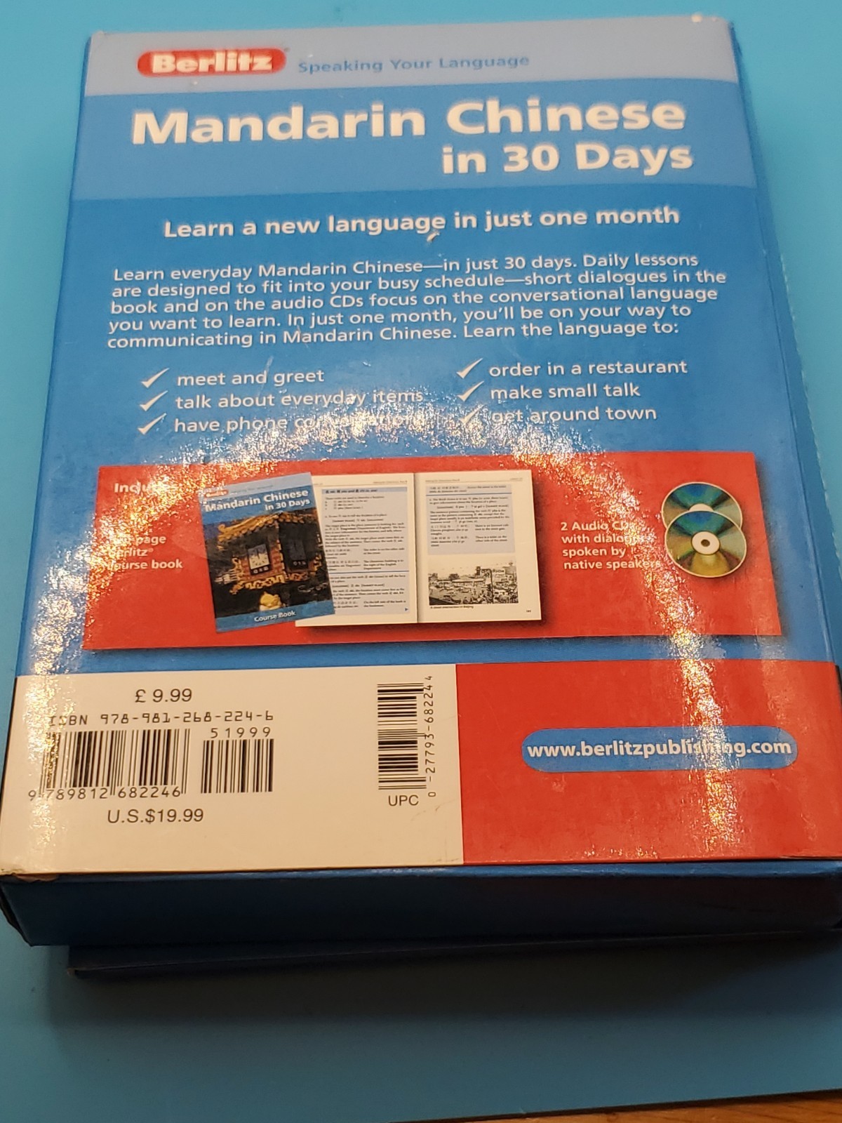 Berlitz Language: Mandarin Chinese in 30 Days Paperback Book Berlitz 2 DISCS
