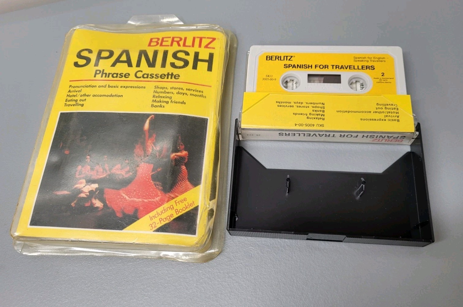 Vtg 1972 Berlitz Spanish for Travelers Phrase Cassette Tape Only