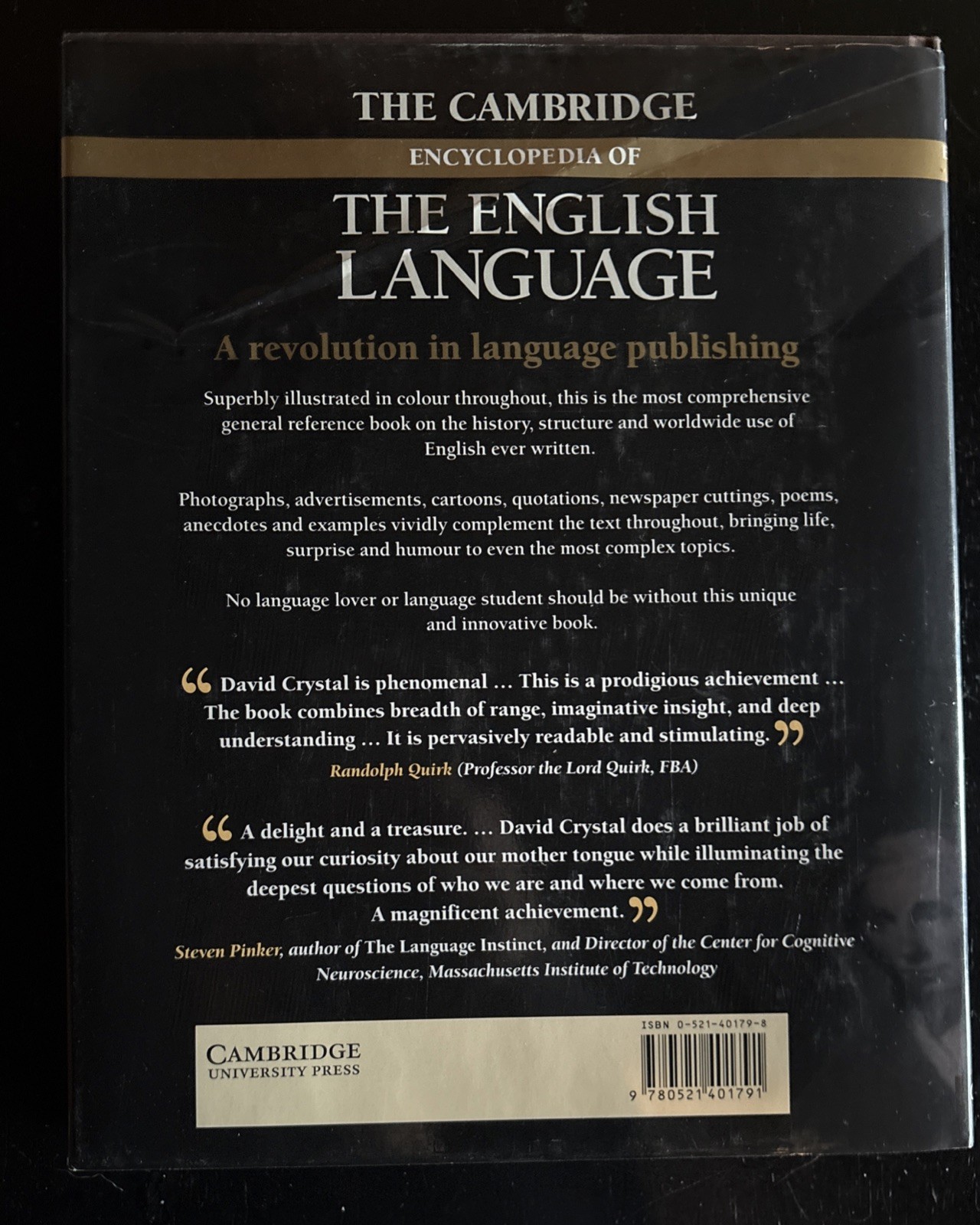 The Cambridge Encyclopedia of the English Language By David Cry Hardcover HCDJ