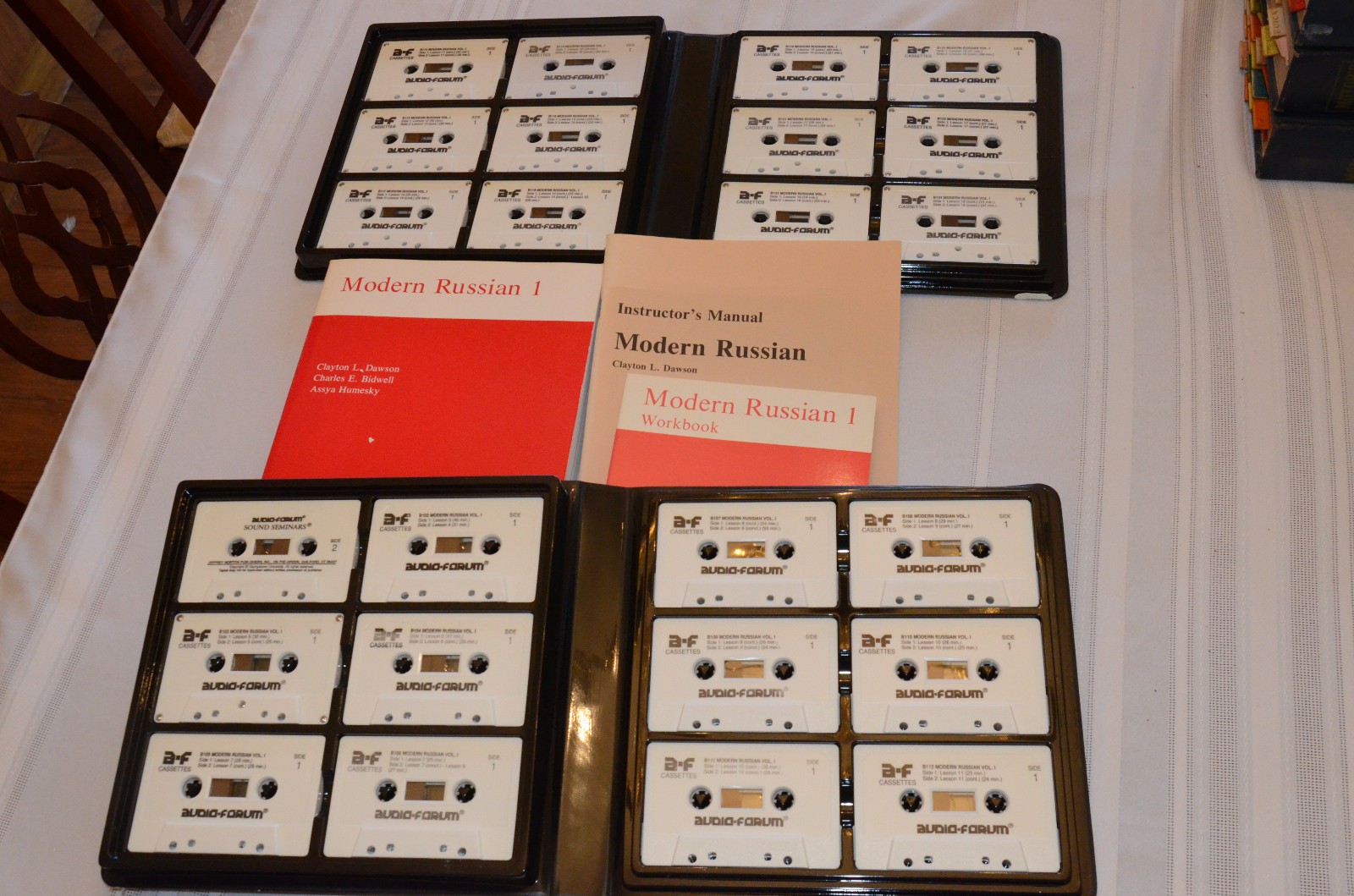 Audio-Forum Complete 2-Vol Modern Russian Cassette Set w/ Manuals