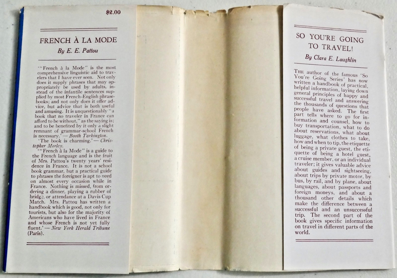 Vintage 1938 Hardcover Book w/ DJ – FRENCH A LA MODE – E.E. PATOU Language Guide