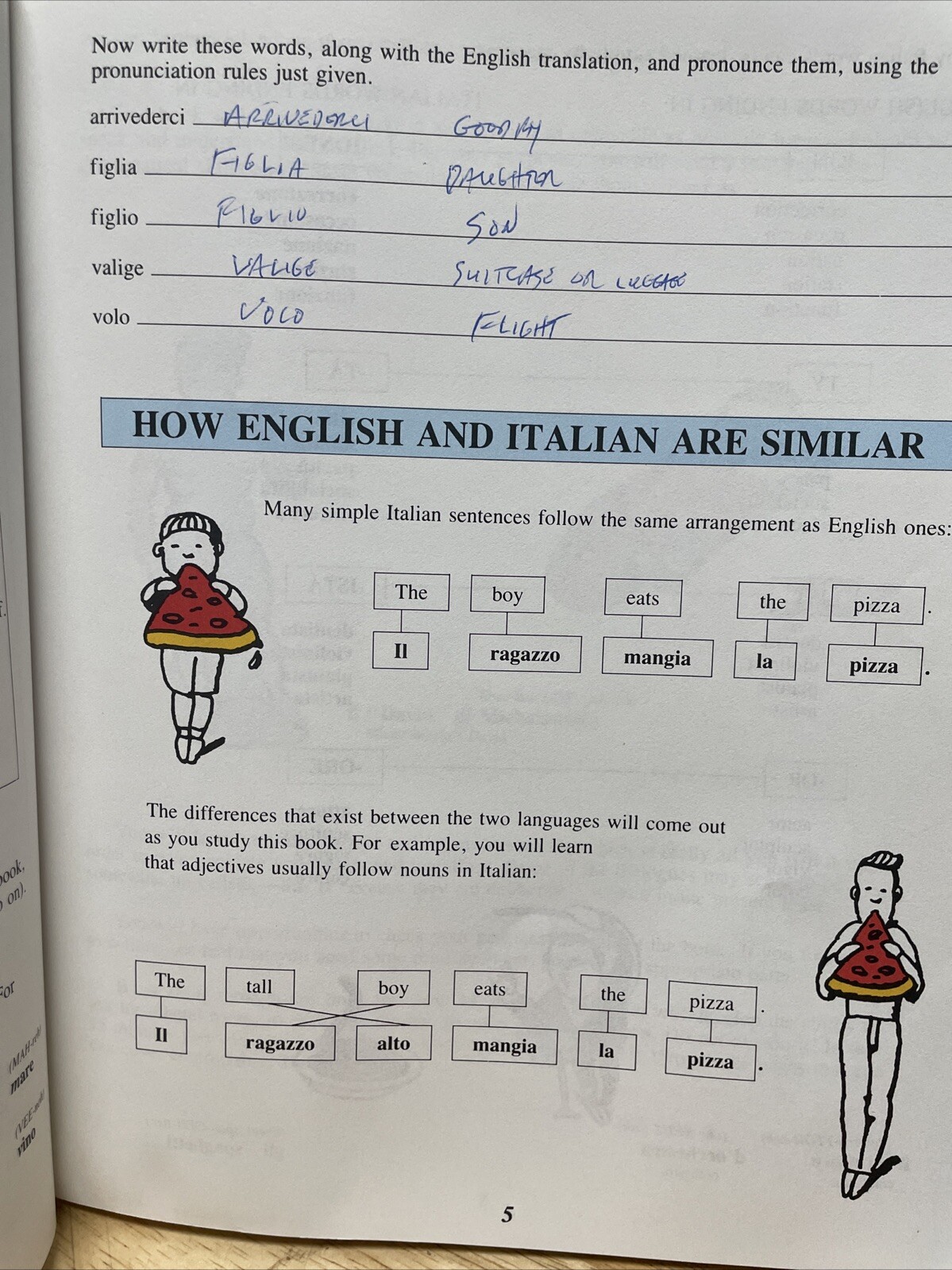 LEARN ITALIAN THE FAST AND FUN WAY w/PULL-OUT BILINGUAL By Marcel Danesi 1985