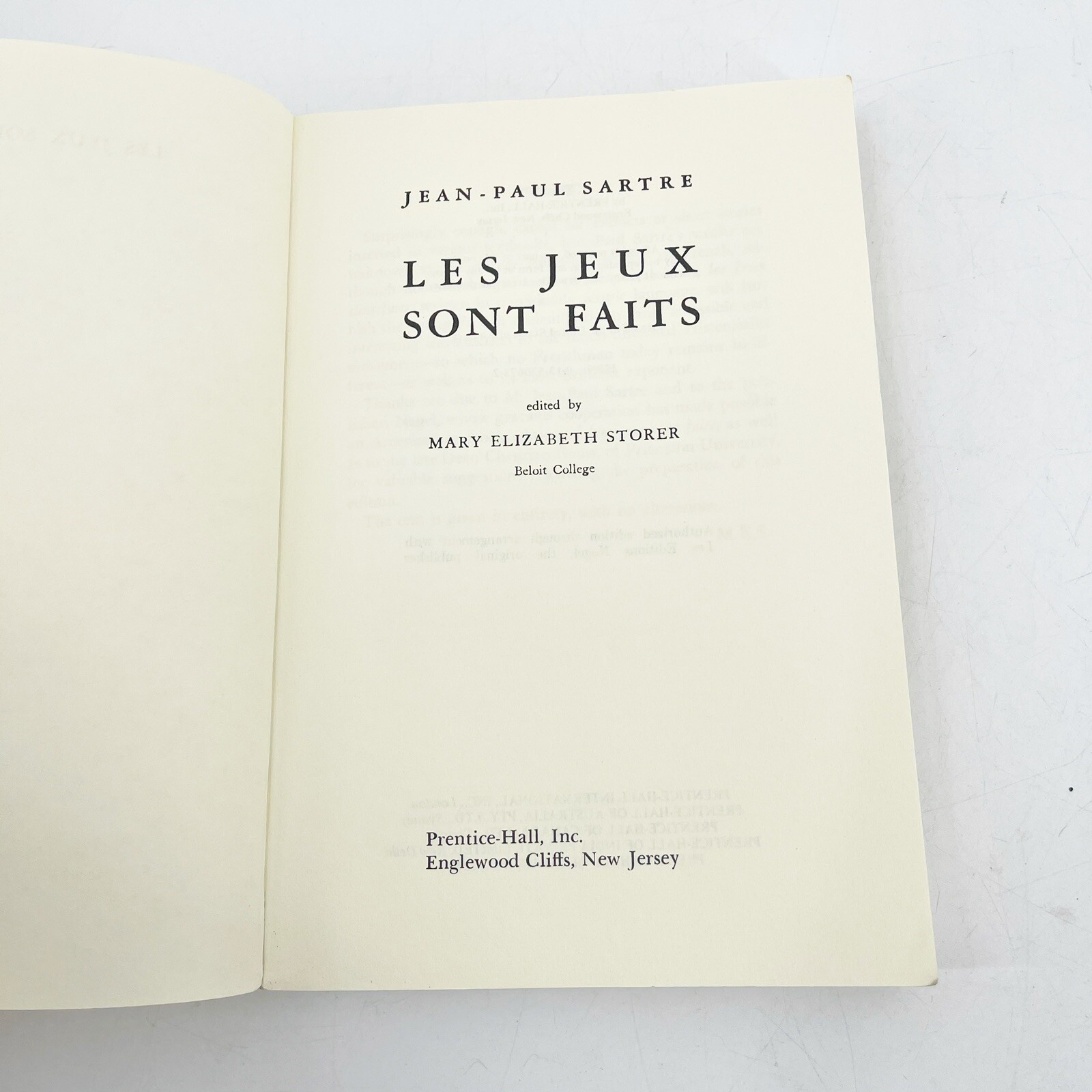 VTG Les Jeux Sont Faits FRENCH FIRST EDITION 1952 Jean-Paul Sartre PB Literature