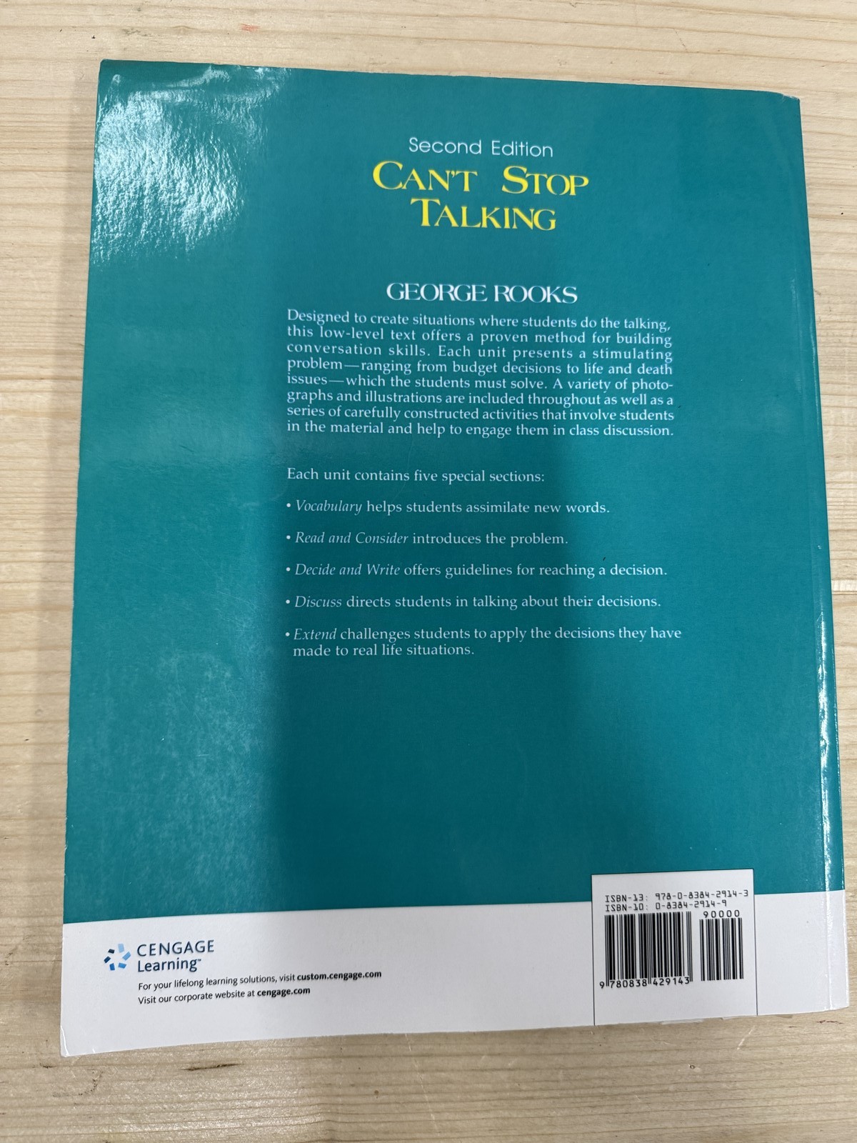 Can’t Stop Talking Second Edition George Rooks ESL English Language Textbook