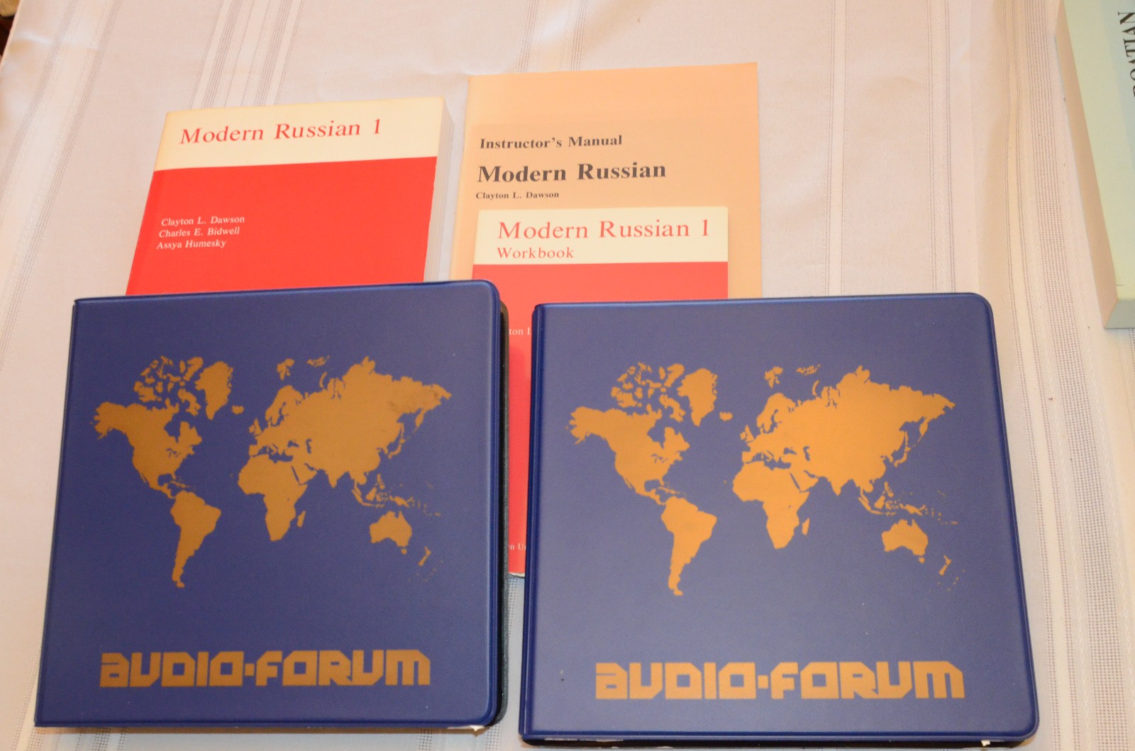 Audio-Forum Complete 2-Vol Modern Russian Cassette Set w/ Manuals