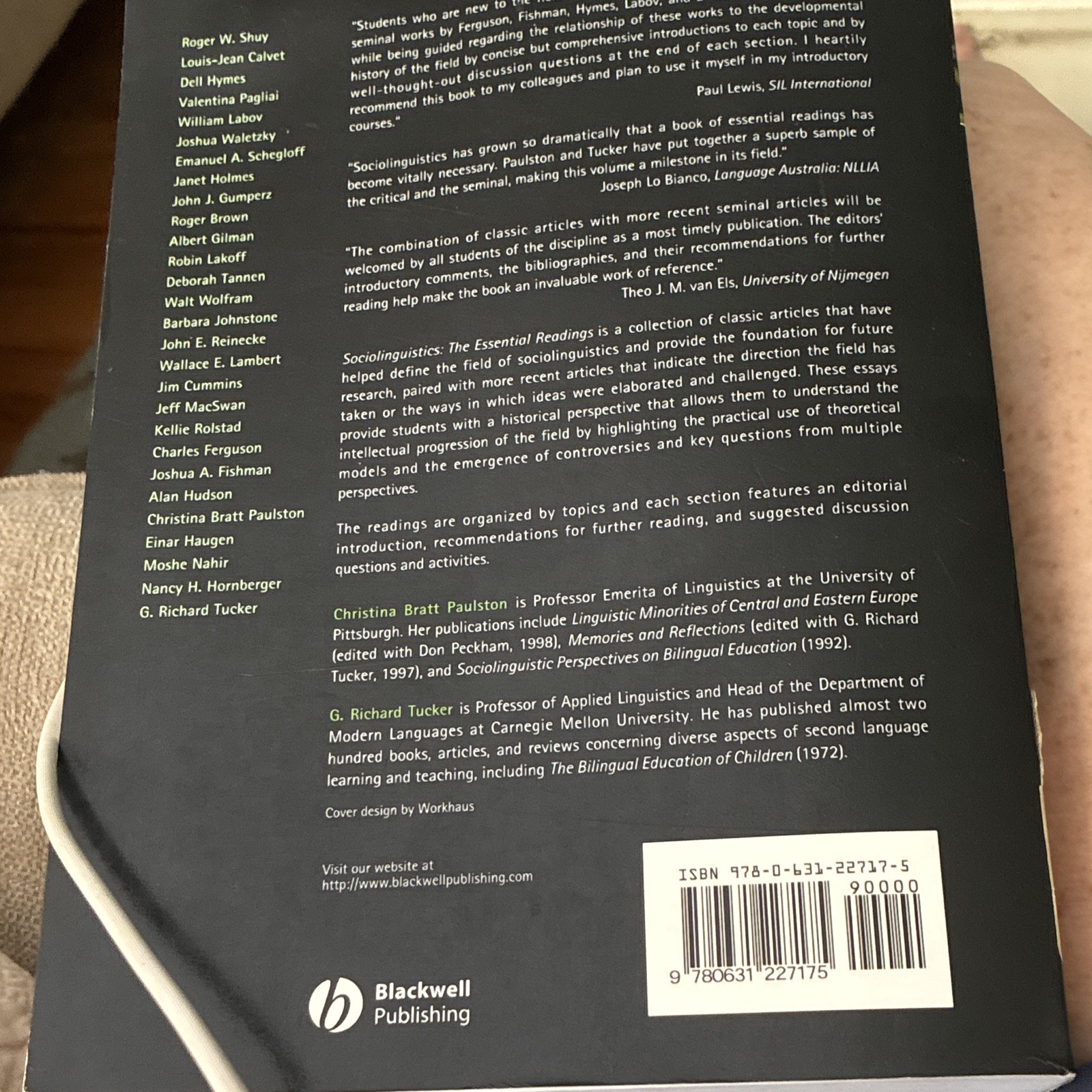 Blackwell Sociolinguistics: The Essential Readings Paulston Tucker PB 2003