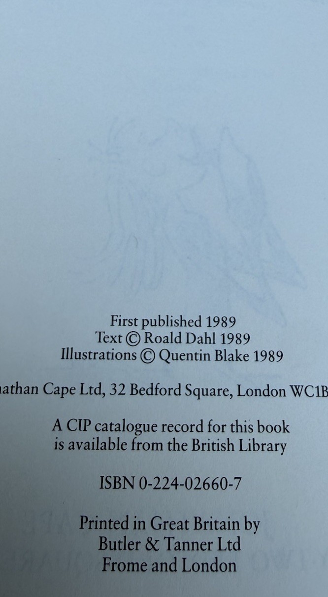 Rhyme Stew. First Edition 1st Print Quentin Blake Roald Dahl Matilda Bfg