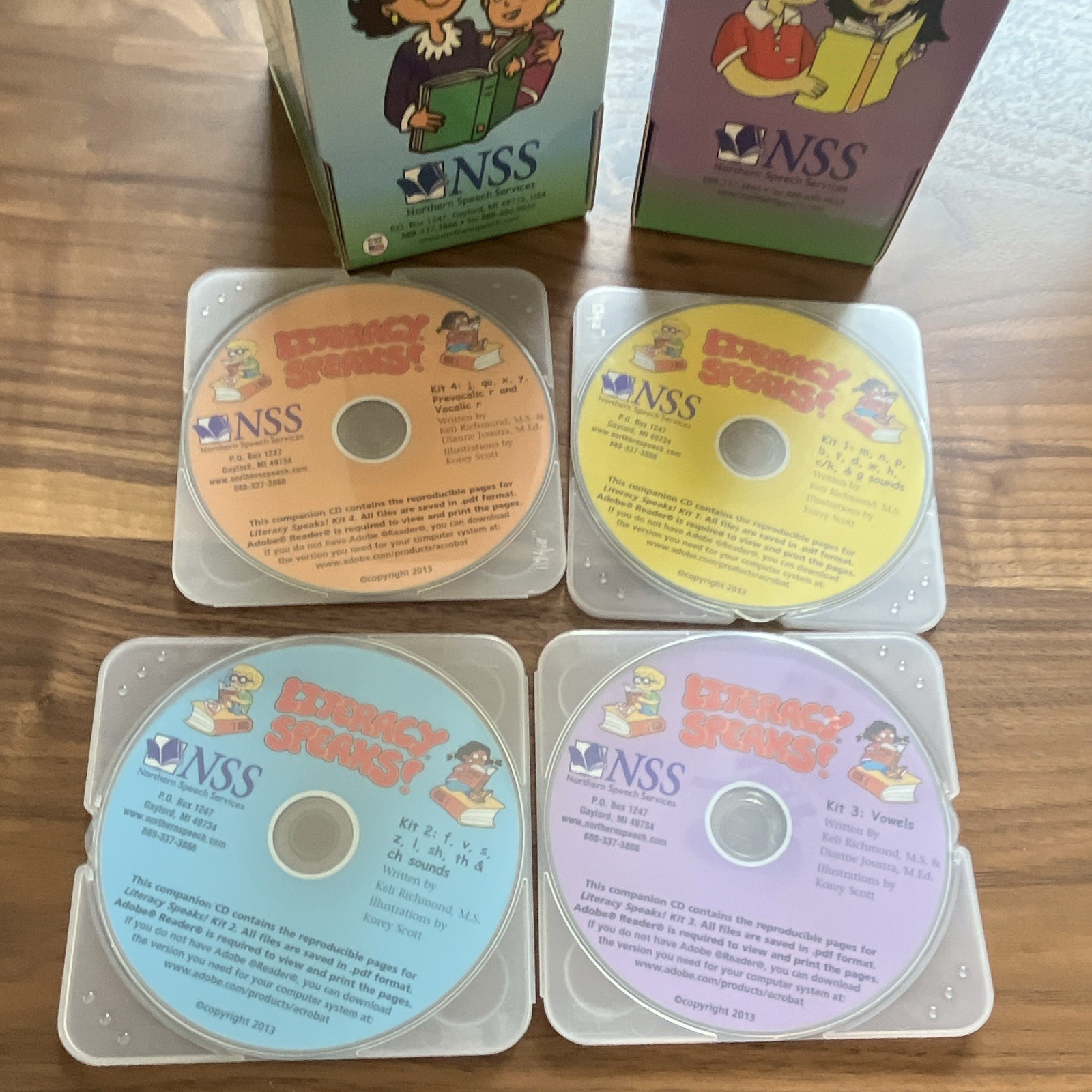 Northern Speech Services Literacy Speaks! Kits 1-4 Flashcards Audio CD Box Set