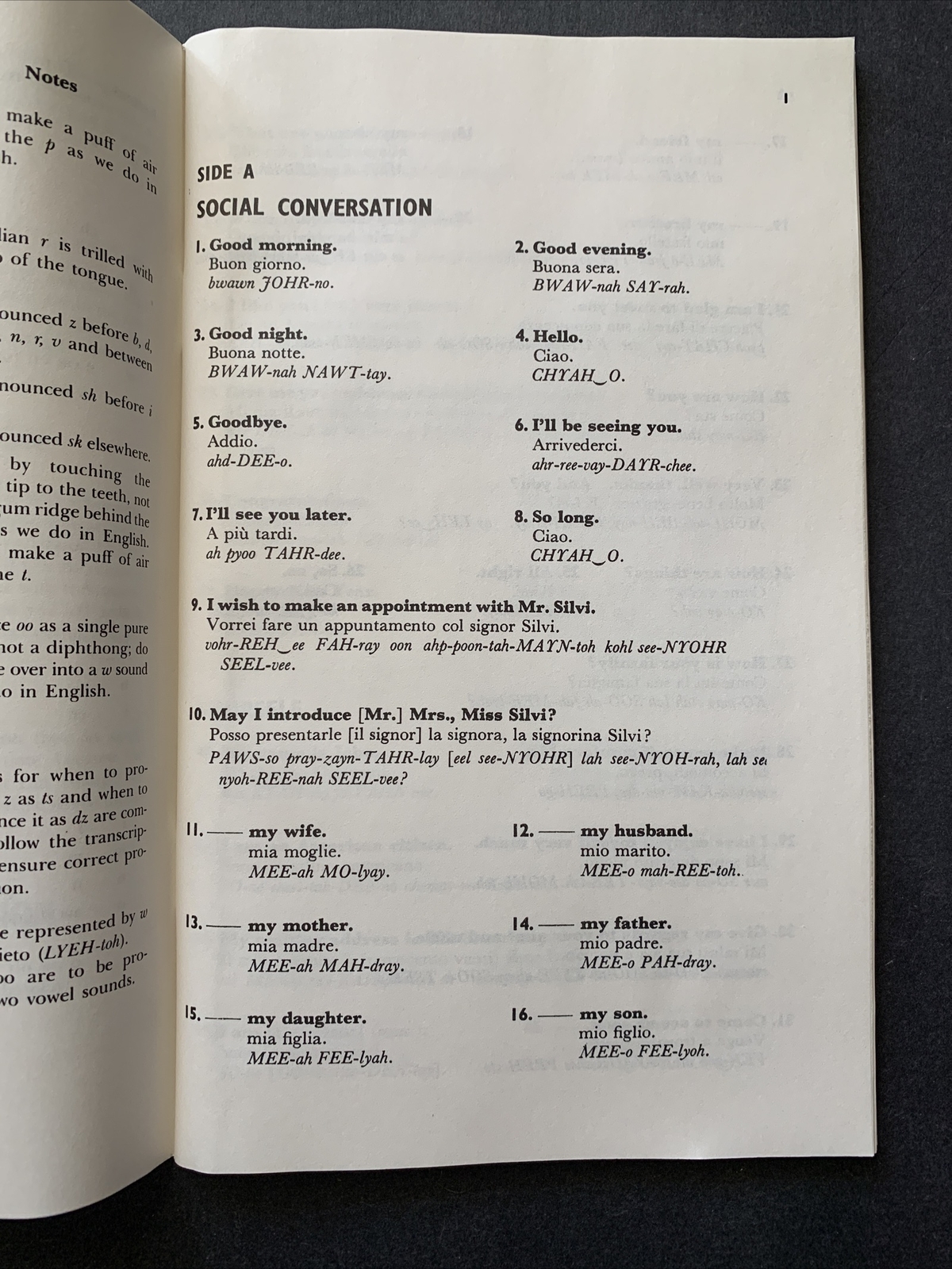 Listen & Learn Italian – Olga Ragusa – Cassette + Fully Indexed Manual