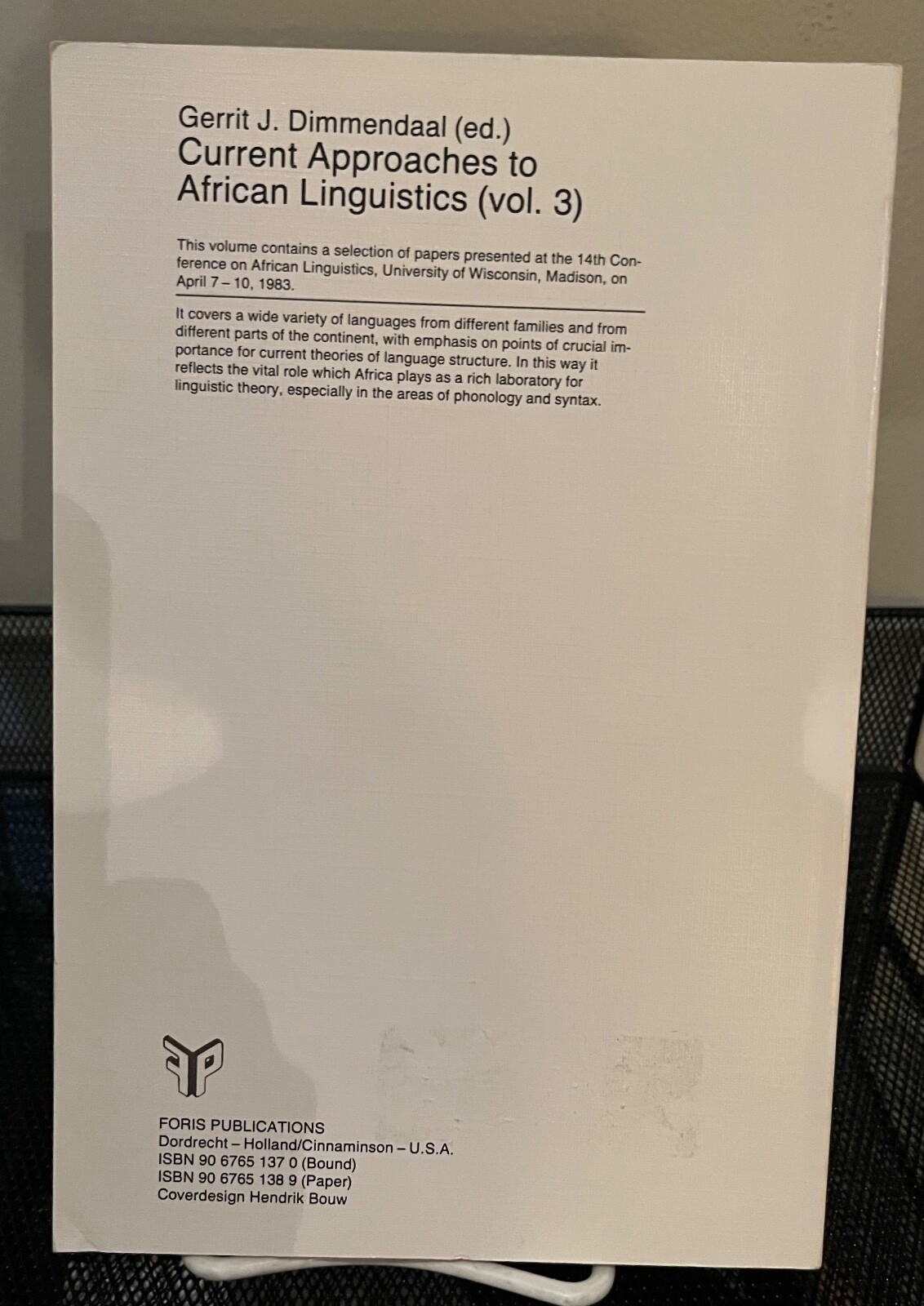 Current Approaches to African Linguistics: v. 3 Dimmendaal, Ed VG Ships Free