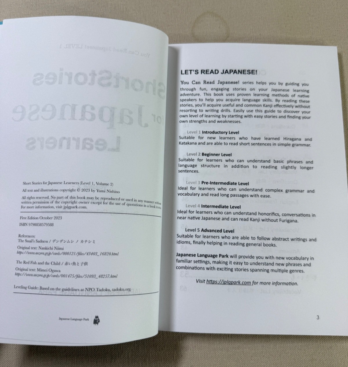 Short Stories for Japanese Learners (Level 1, Volume 1 & Volume 2)
