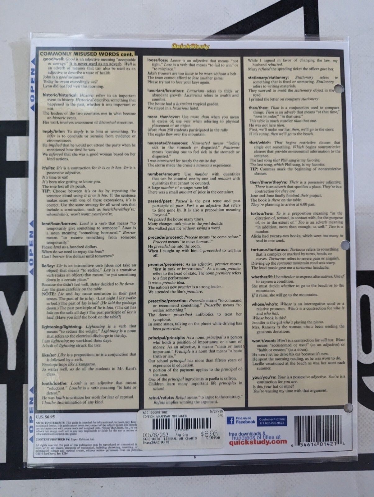 Common Grammar Pitfalls and Mistakes by Inc. BarCharts (2010, Book, Other)