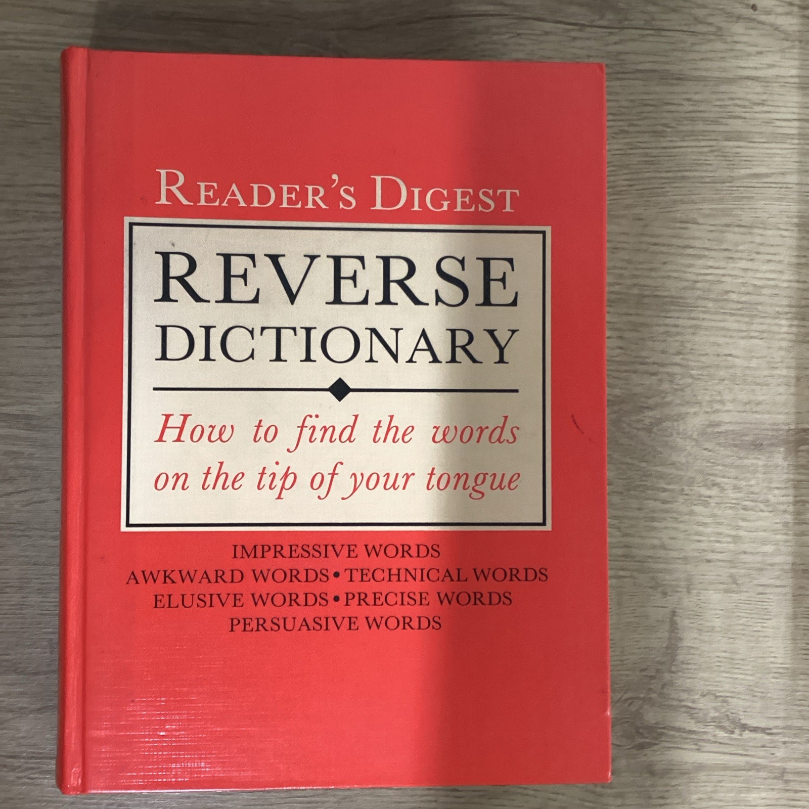 1989 Readers Digest Reverse Dictionary First Edition with red cover