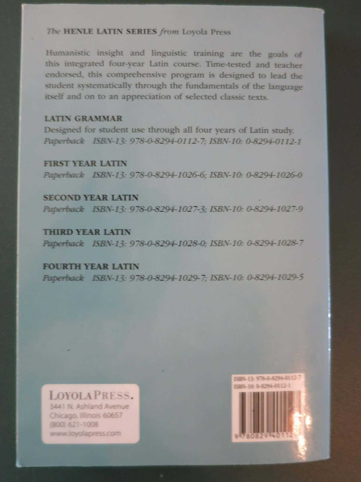 Latin Grammar by Robert J. Henle (Paperback)