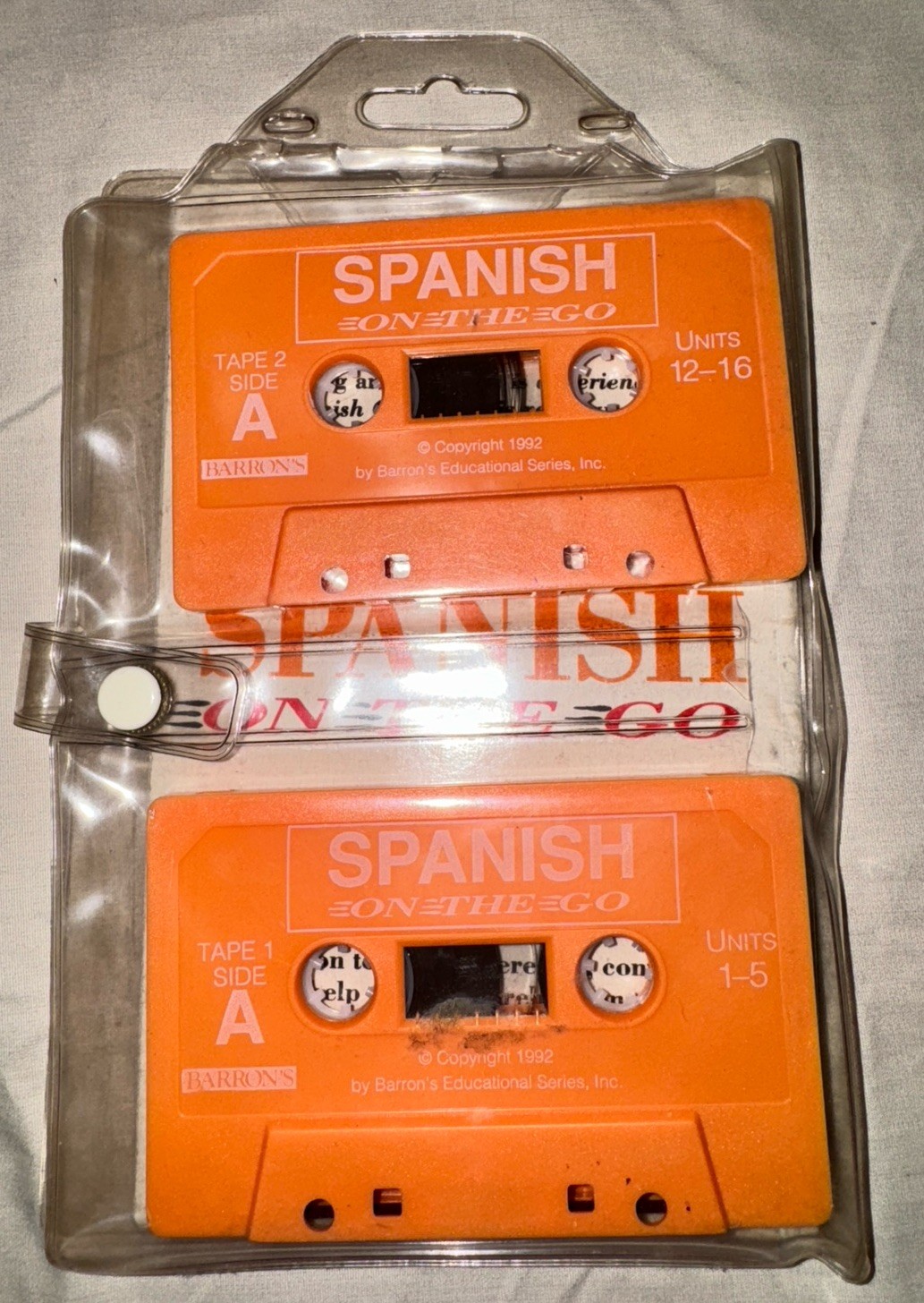 Barron’s Spanish On-The-Go Cassette Tape Set Level 1 Language Learning Vintage