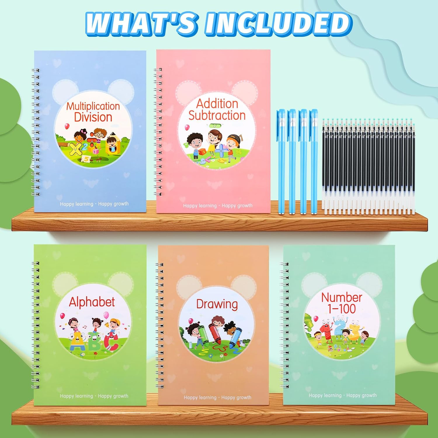 Grooved Magic Practice Copybook, Reusable Writing Practice Book, for Preschool K