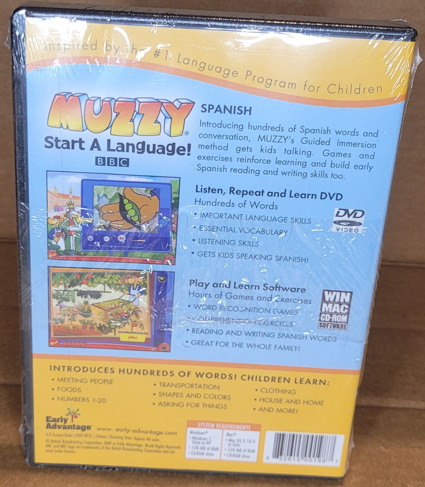 Muzzy Spanish Language Course DVD & Software Box Set Early Advantage
