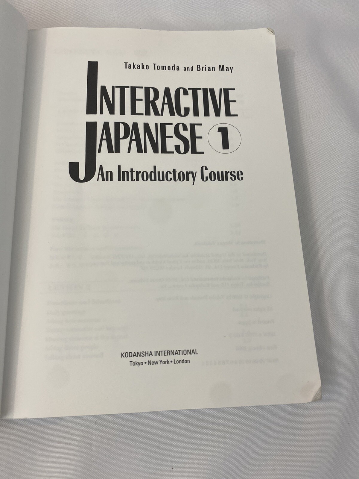 Interactive Japanese: An Introductory Course, Book 1 International Fast Ship