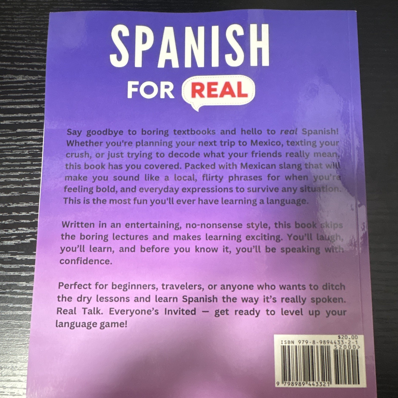 Spanish For Real by La Cucaracha Sara Phrase Book Beginner Spanish English