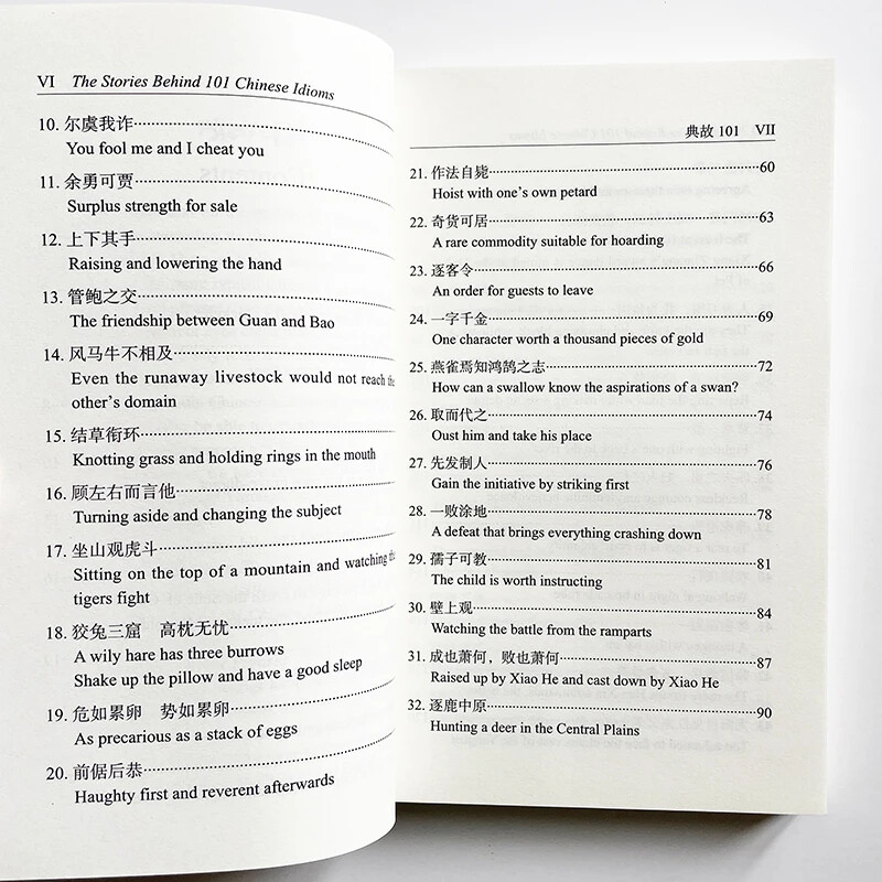 The Stories Behind 101 Chinese Idioms Bilingual Book of Study Language Culture