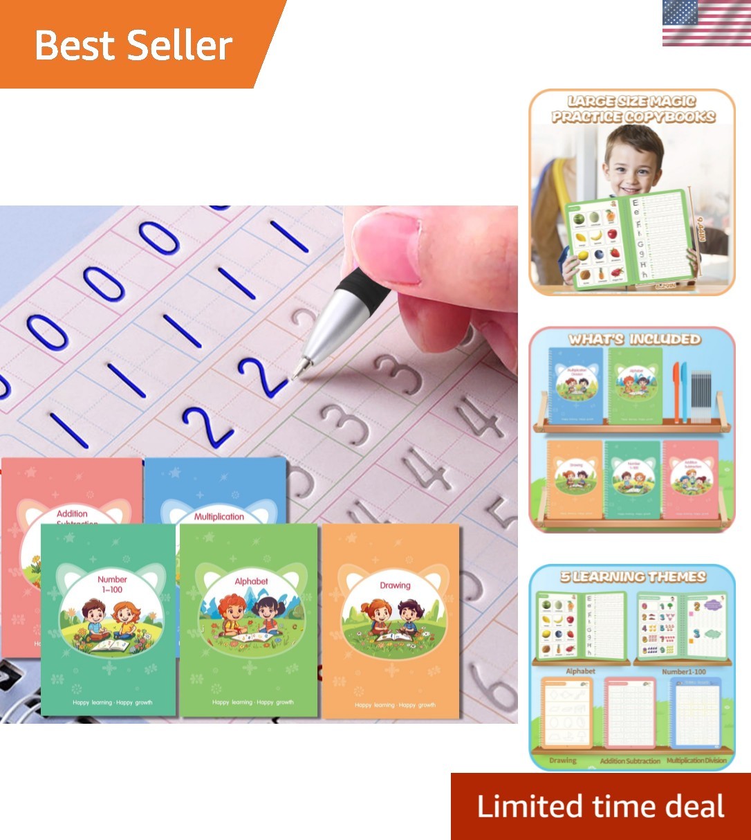 Magic Practice Copybook, Reusable Writing Practice Book, for Preschool Kids A…