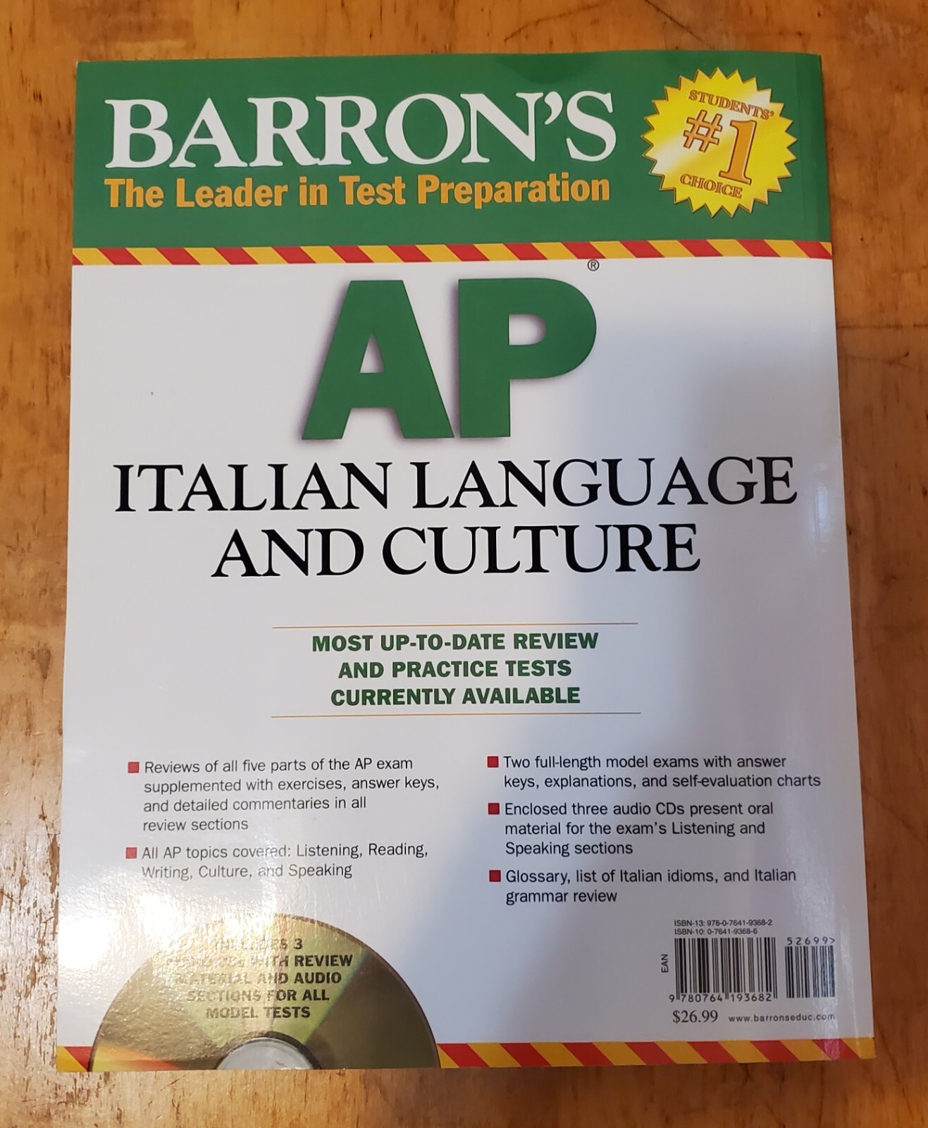 Barron’s – AP Italian Language – Test Preparation Book – Complete/FREE GIFT SET