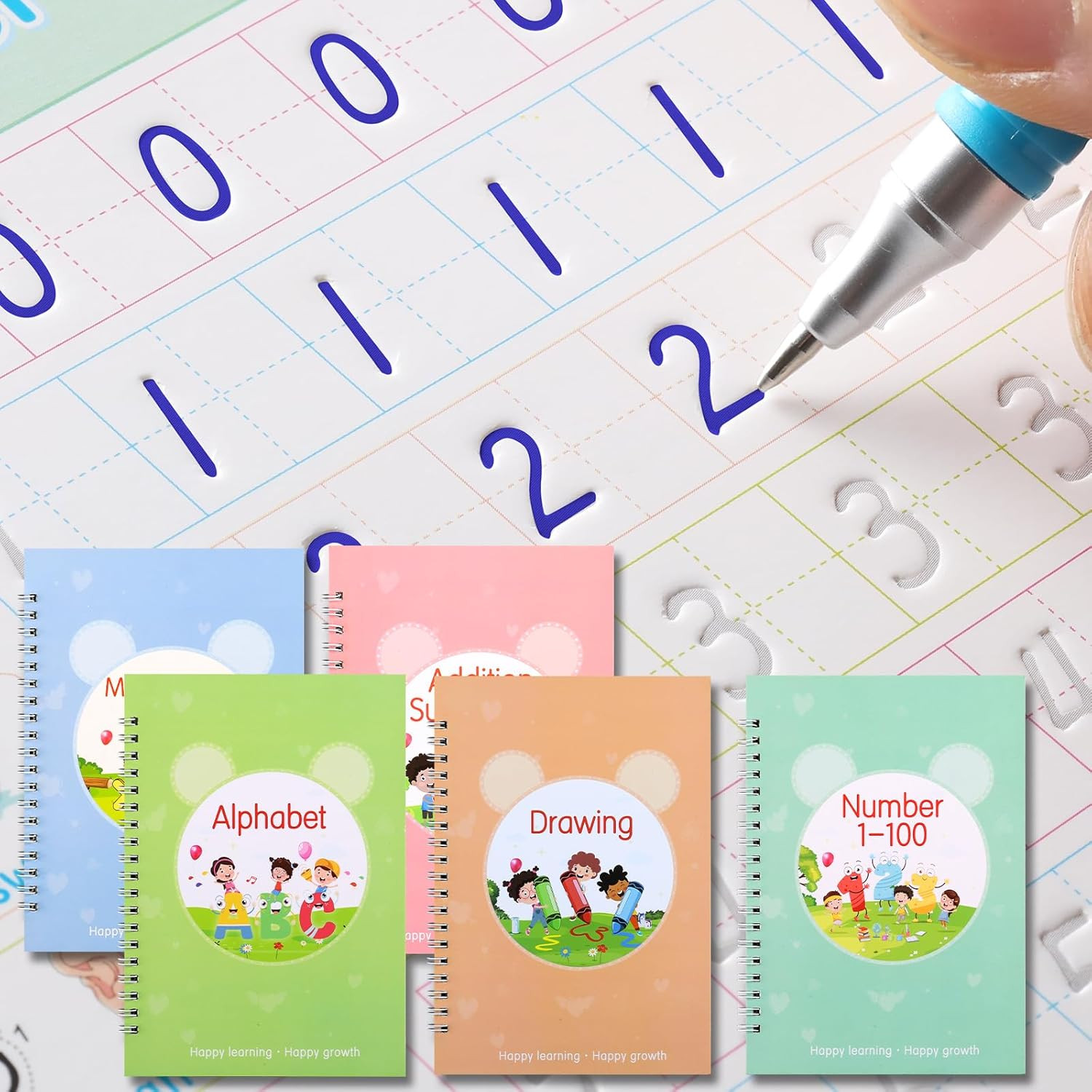 Grooved Magic Practice Copybook, Reusable Writing Practice Book, for Preschool K