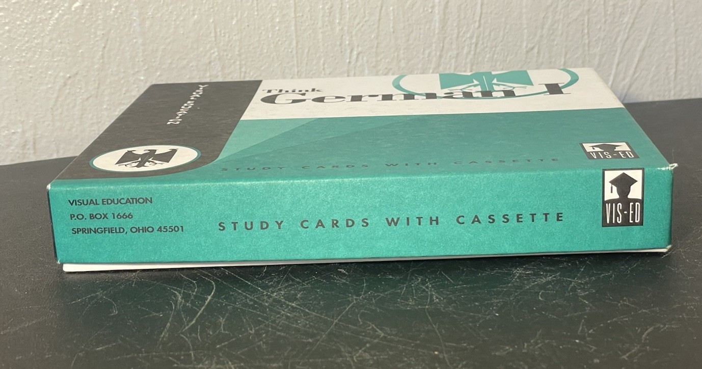 Vintage Vis-Ed -German Level 1 Language Vocabulary Cards And Cassette Combo