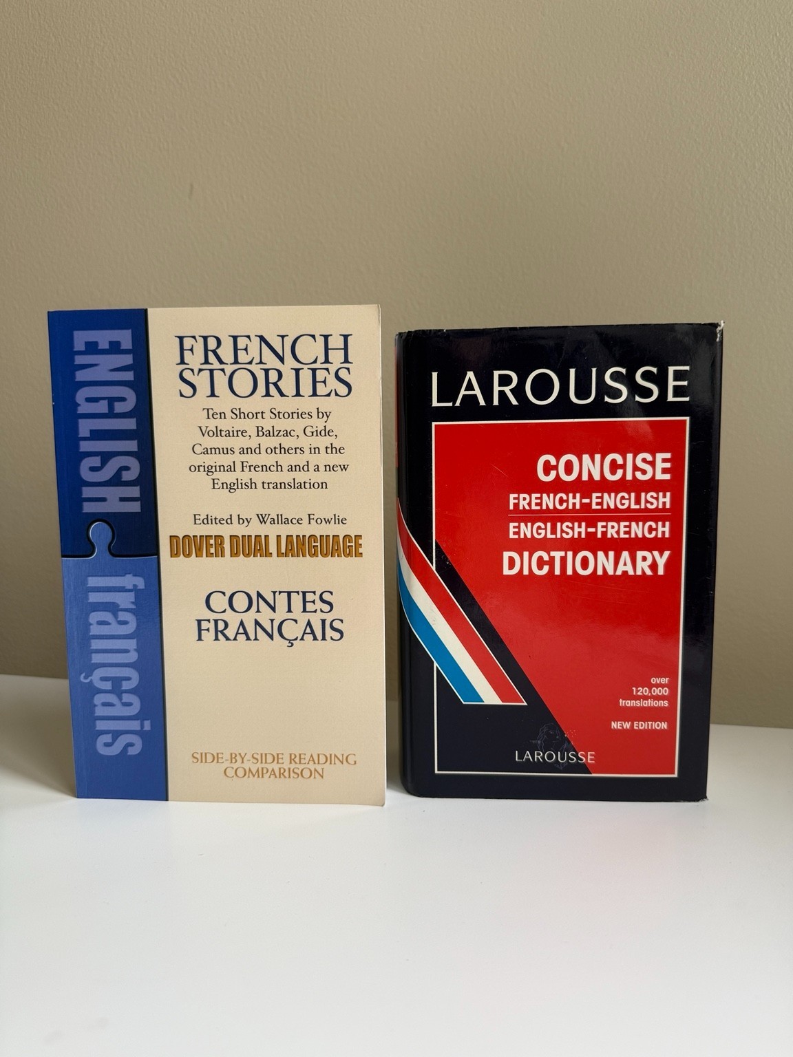 French Learning Bundle Larousse Dictionary + Stories Camus Maupassant