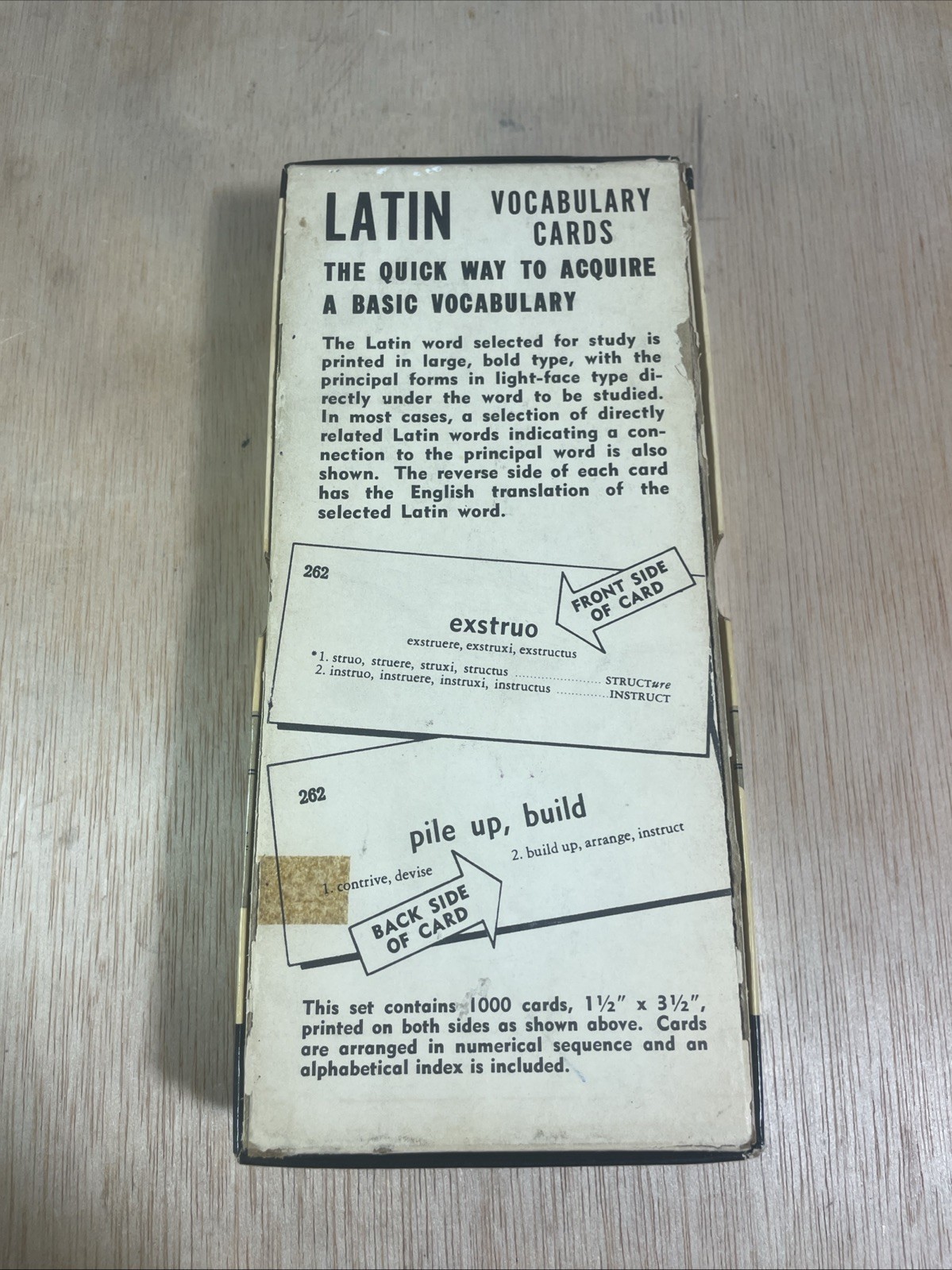 Vintage Vis-Ed Latin Language Fundamental Vocabulary Cards Learn 1,000 Words