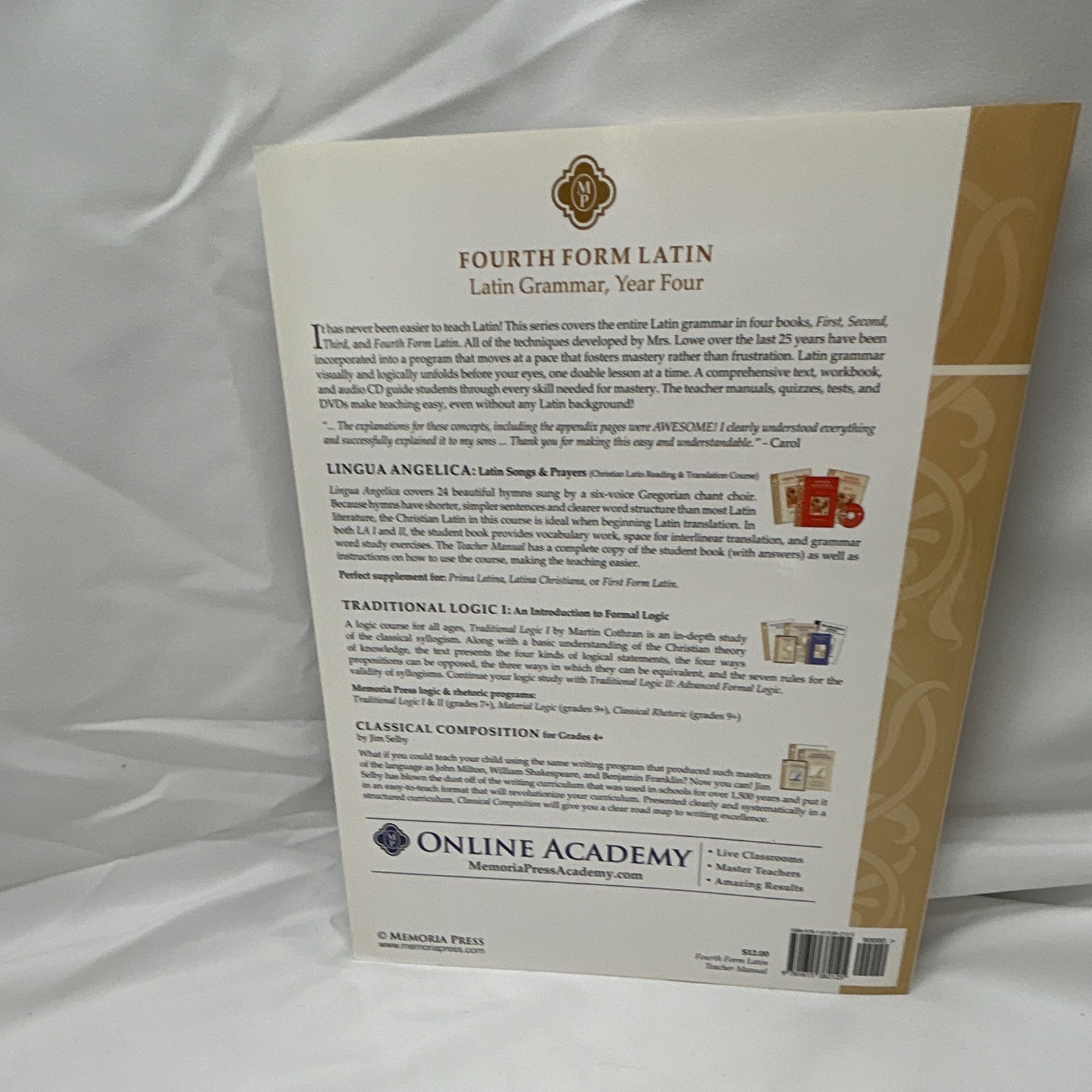 Memoria Press Fourth Form Latin Year 4 Set A1 Beginner Spiral Bound 2003