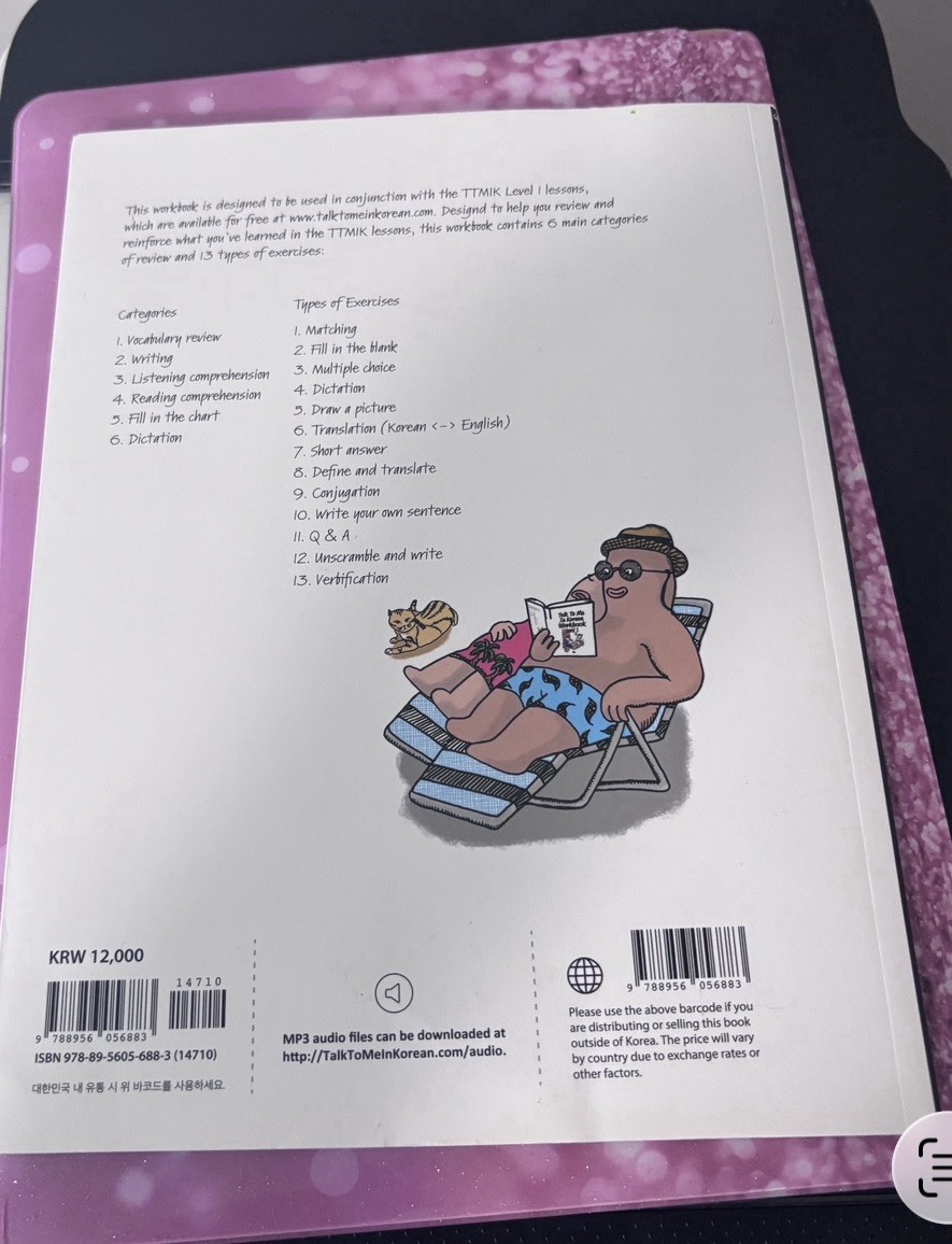 Talk To Me In Korean Beginner Workbook Level 1 English Korean by Longtail Books