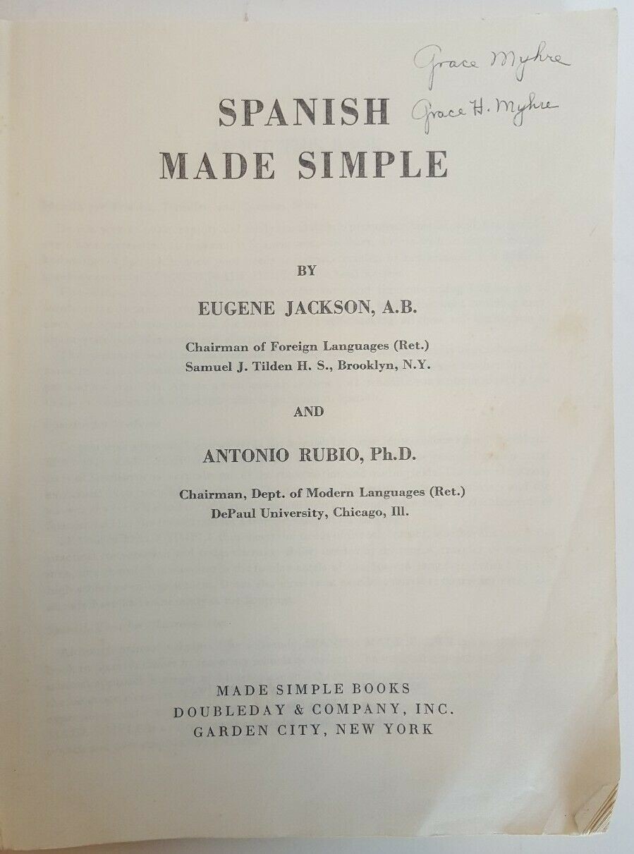 Vintage 1955 Spanish Made Simple Books by Eugene Jackson & Antonio Rubio