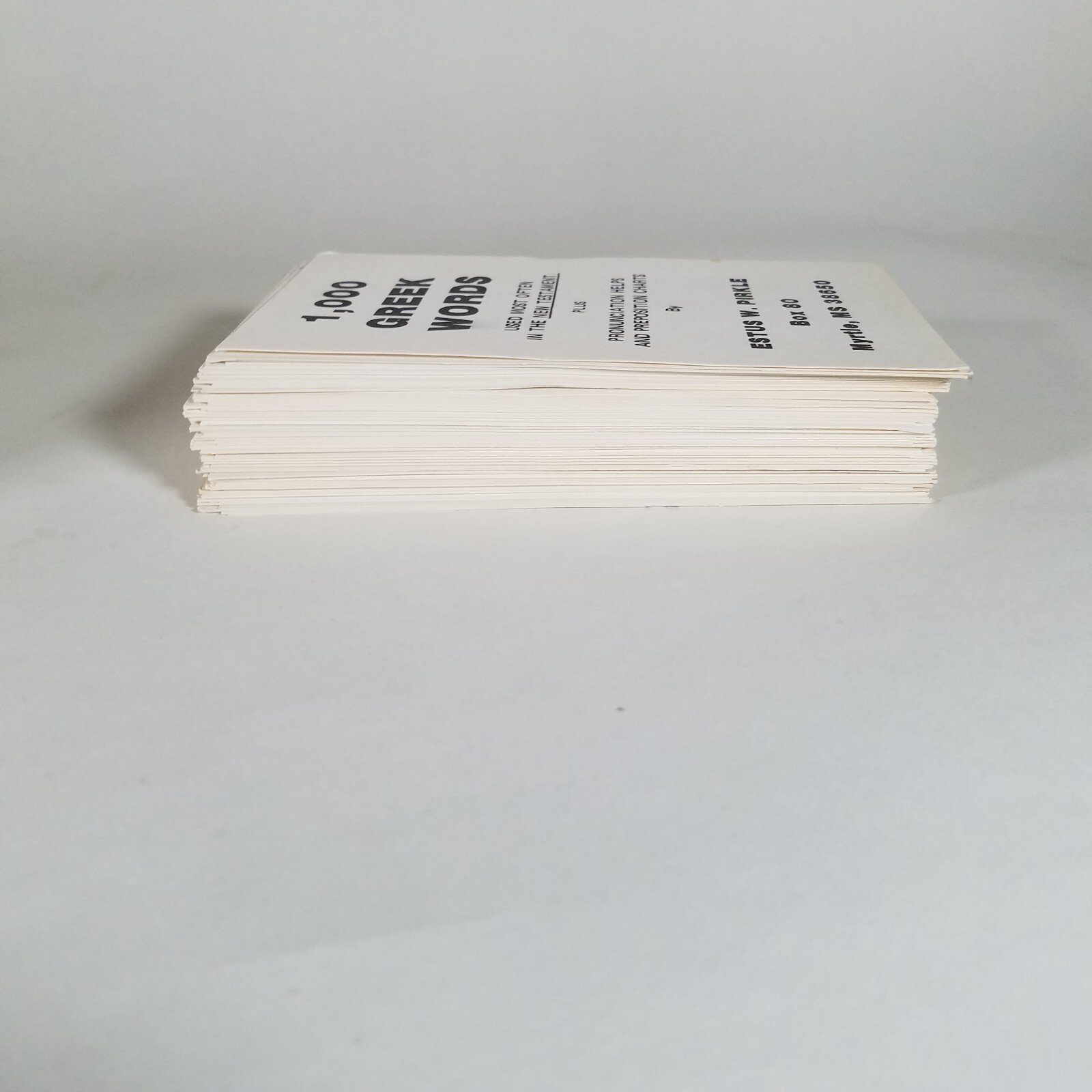 1,000 GREEK WORDS Used Most Often in the New Testament by Estus W. Pirkle CARDS