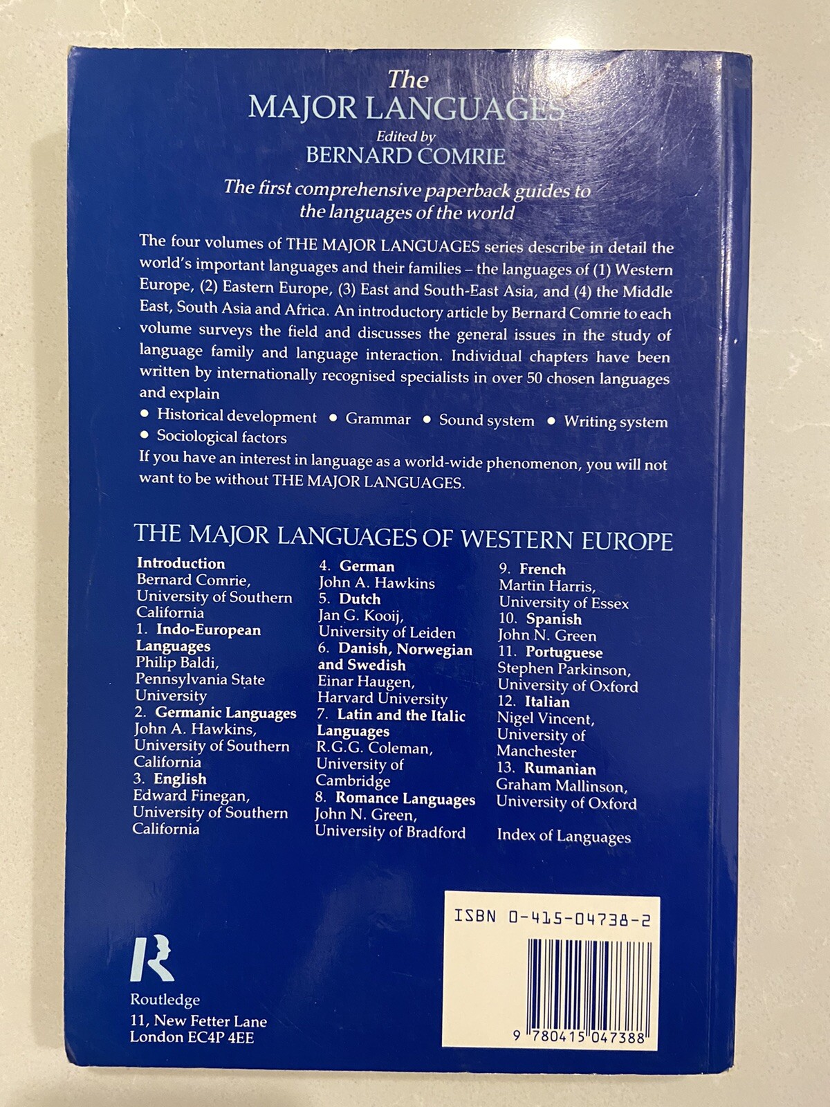 The Major Languages of Western Europe Bernard Comrie Paperback Good