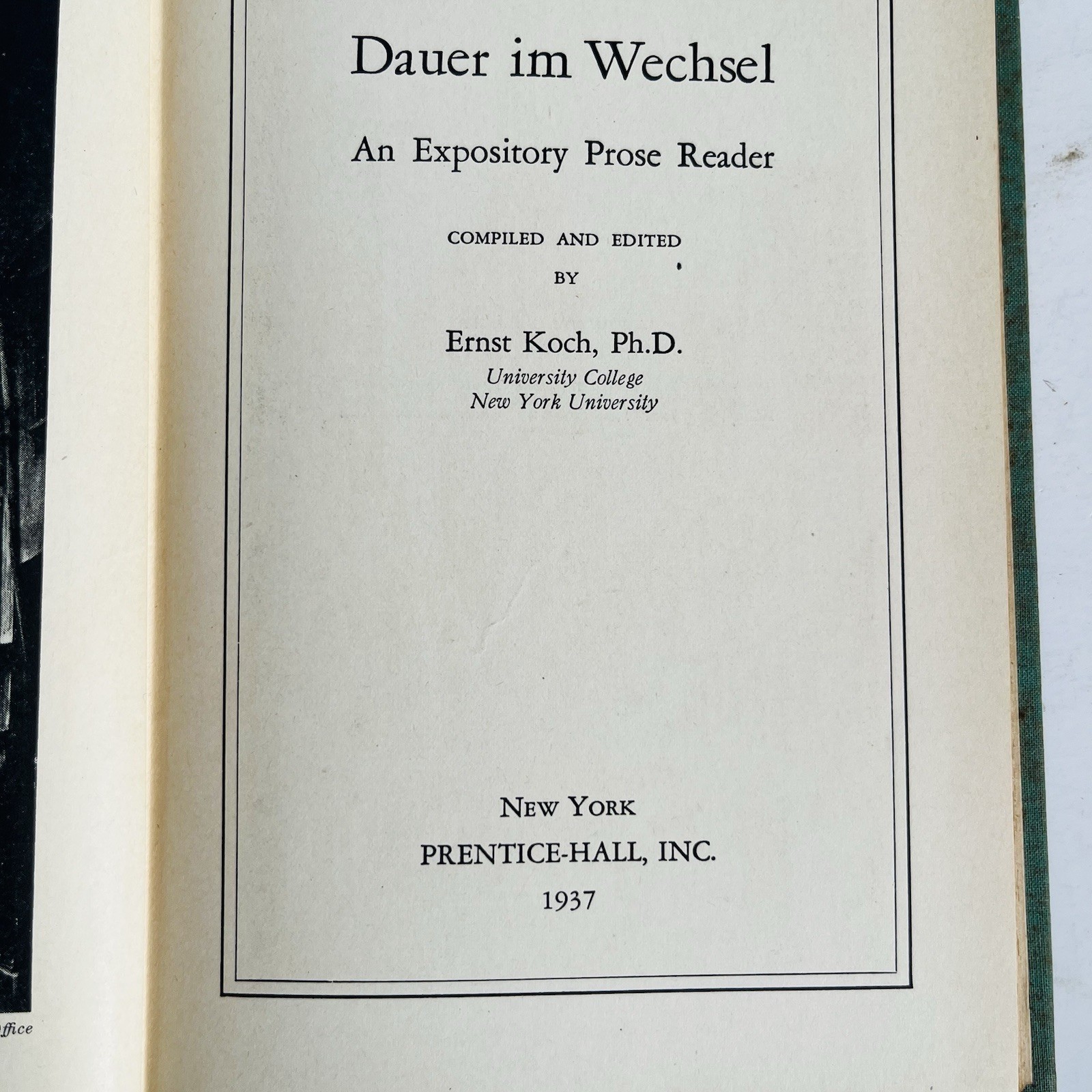 Dauer im Wechsel Ernst Koch 1937 Vintage German Language Hardcover Book Photos