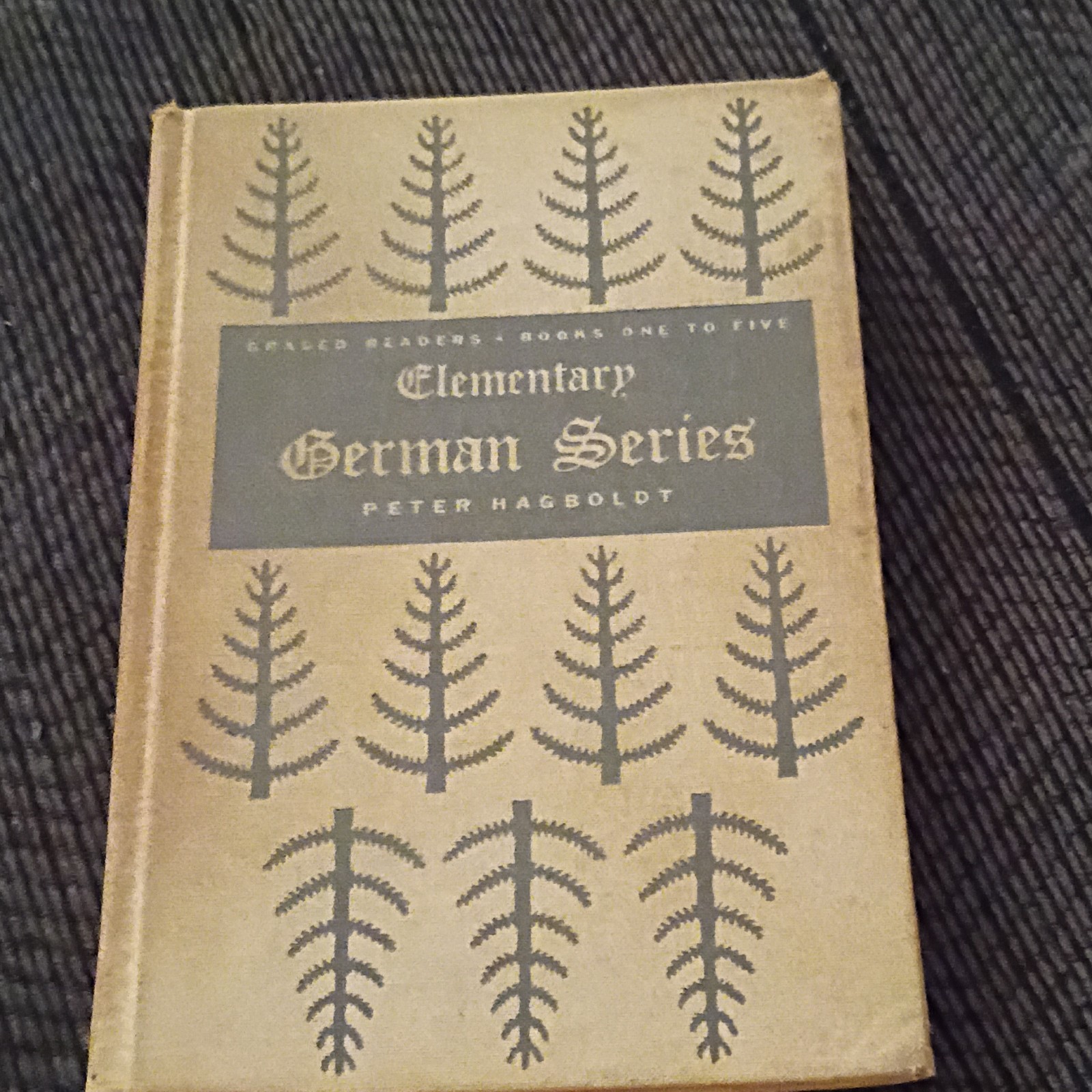 1957 Elementary German Series Books 1-5 Peter Hagboldt Vintage Textbook ReaderHC