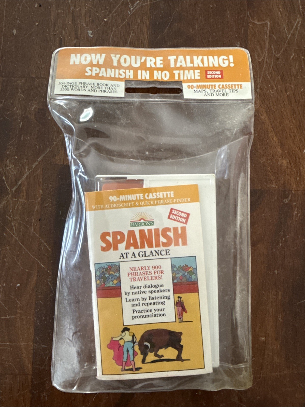 Vintage Barrons Spanish Cassette/Book Set Now Youre Talking Travel Guide Unused